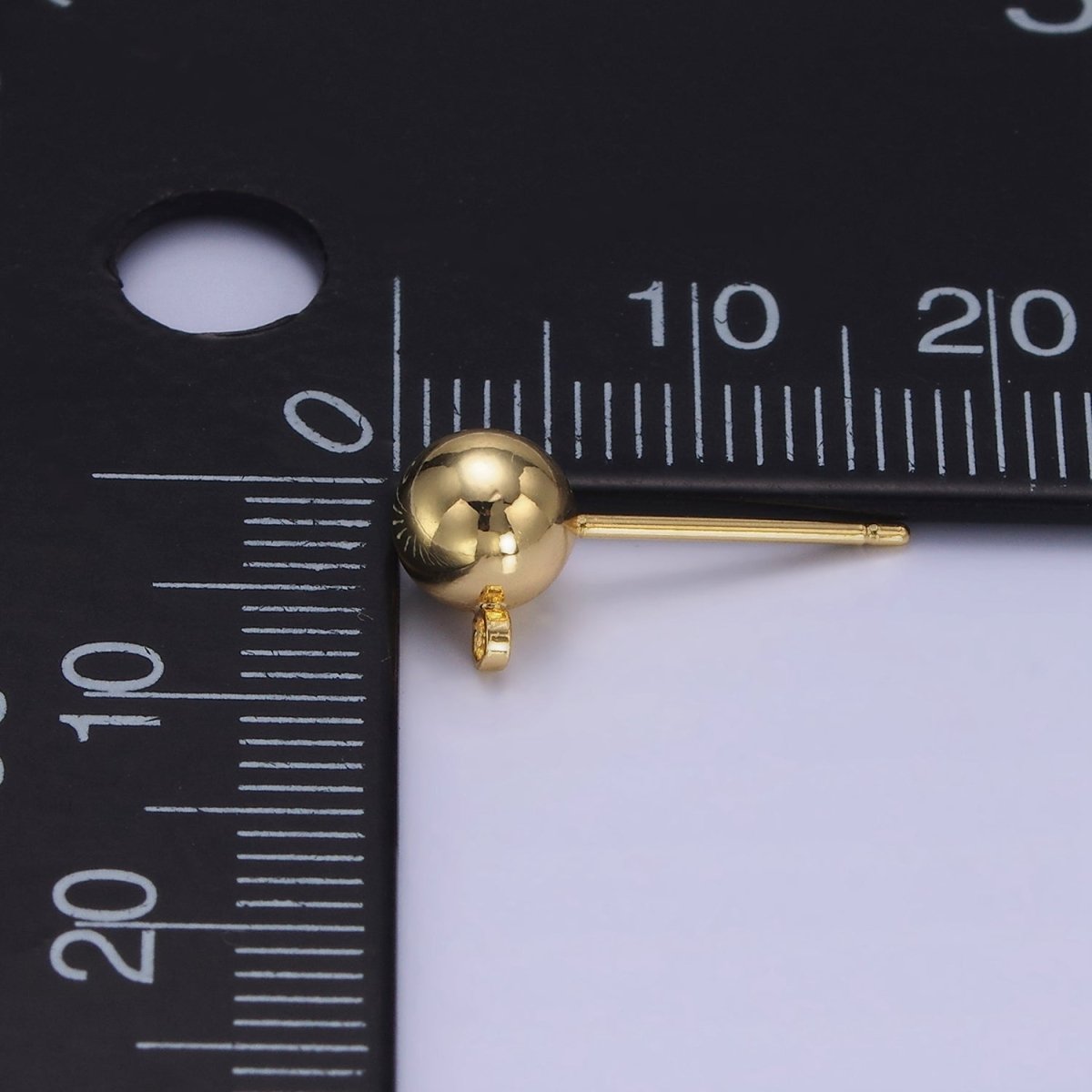 1 pair 3,5,6mm Small Ball Stud Earrings Ball 14K Gold Filled Post Earring with Closed Loop for Earring Supply Z-673 Z-678