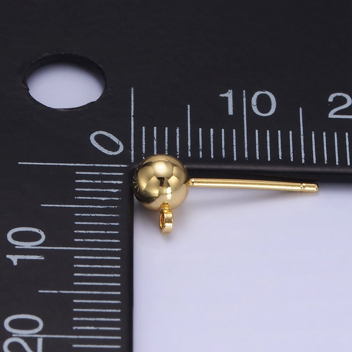 1 pair 3,5,6mm Small Ball Stud Earrings Ball 14K Gold Filled Post Earring with Closed Loop for Earring Supply Z-673 Z-678