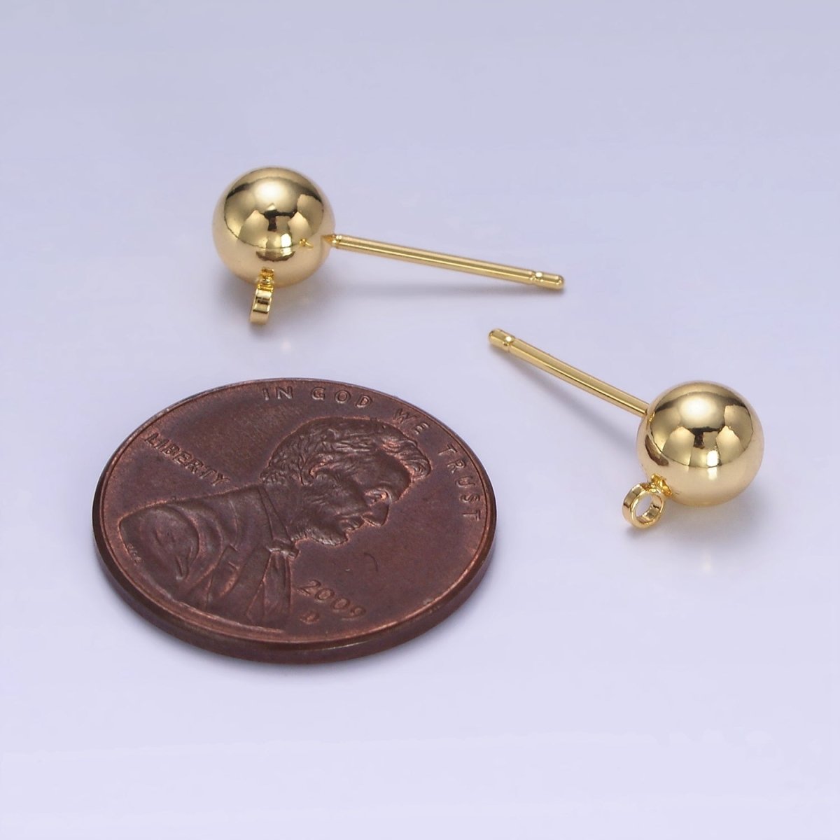 1 pair 3,5,6mm Small Ball Stud Earrings Ball 14K Gold Filled Post Earring with Closed Loop for Earring Supply Z-673 Z-678
