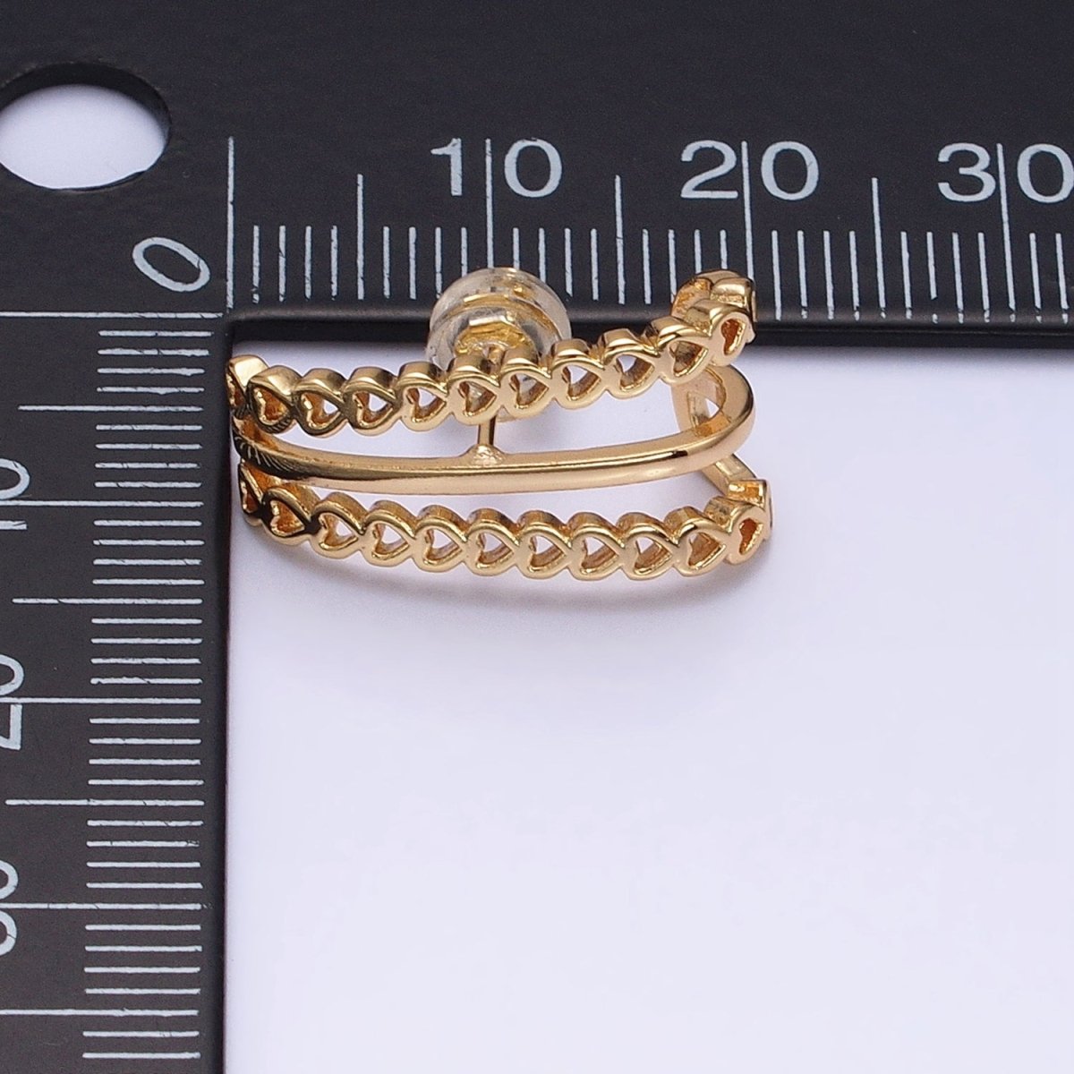 1 Pair Heart Ear Stud Earrings Gold Wrap Earring Jewelry AD895 AD896