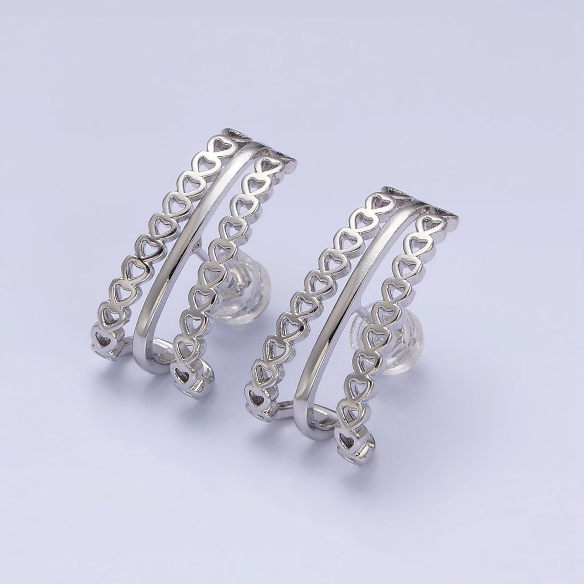 1 Pair Heart Ear Stud Earrings Gold Wrap Earring Jewelry AD895 AD896