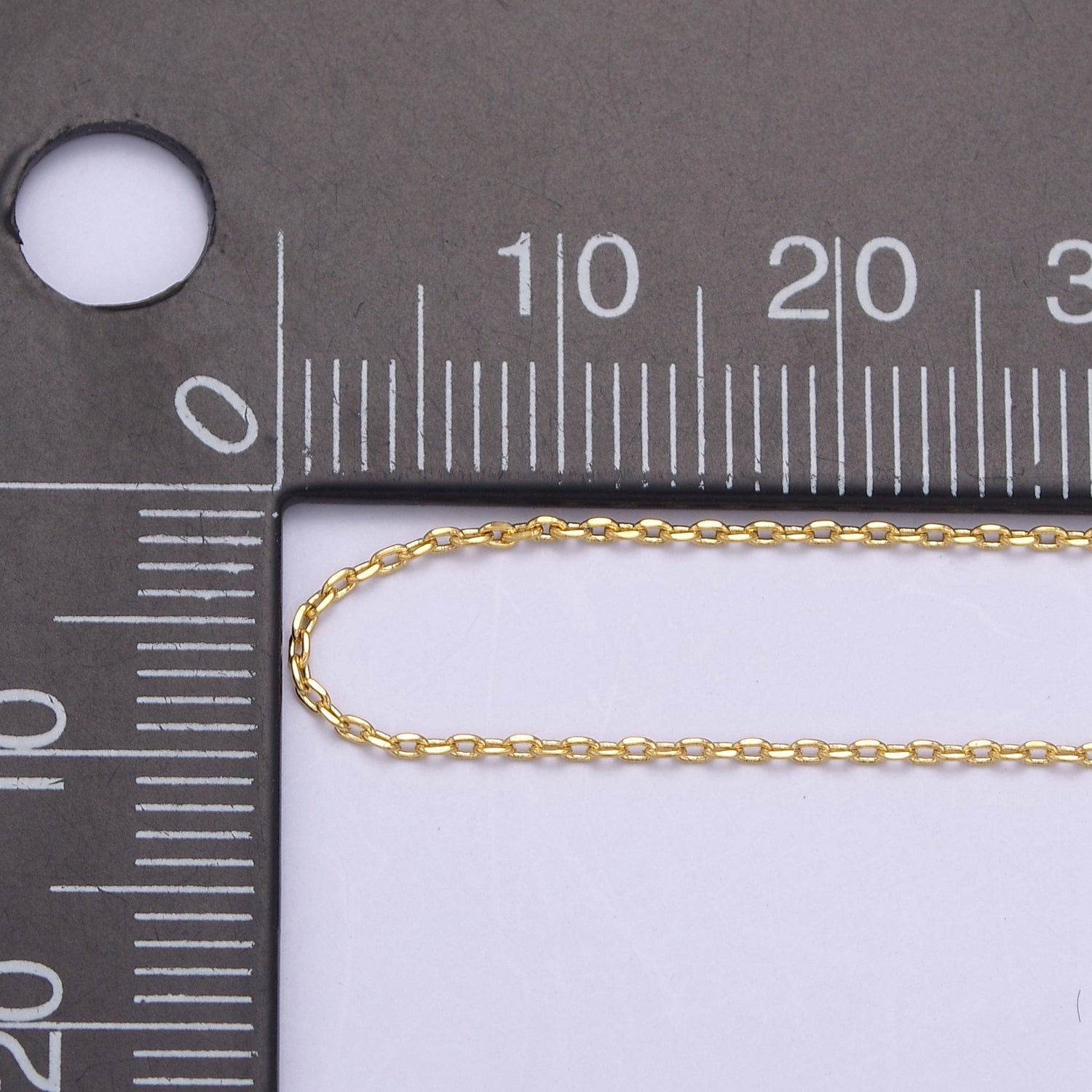 14K Gold Filled 1mm Cable Chain Dainty 18 Inch Layering Slider Necklace | WA-739 - DLUXCA