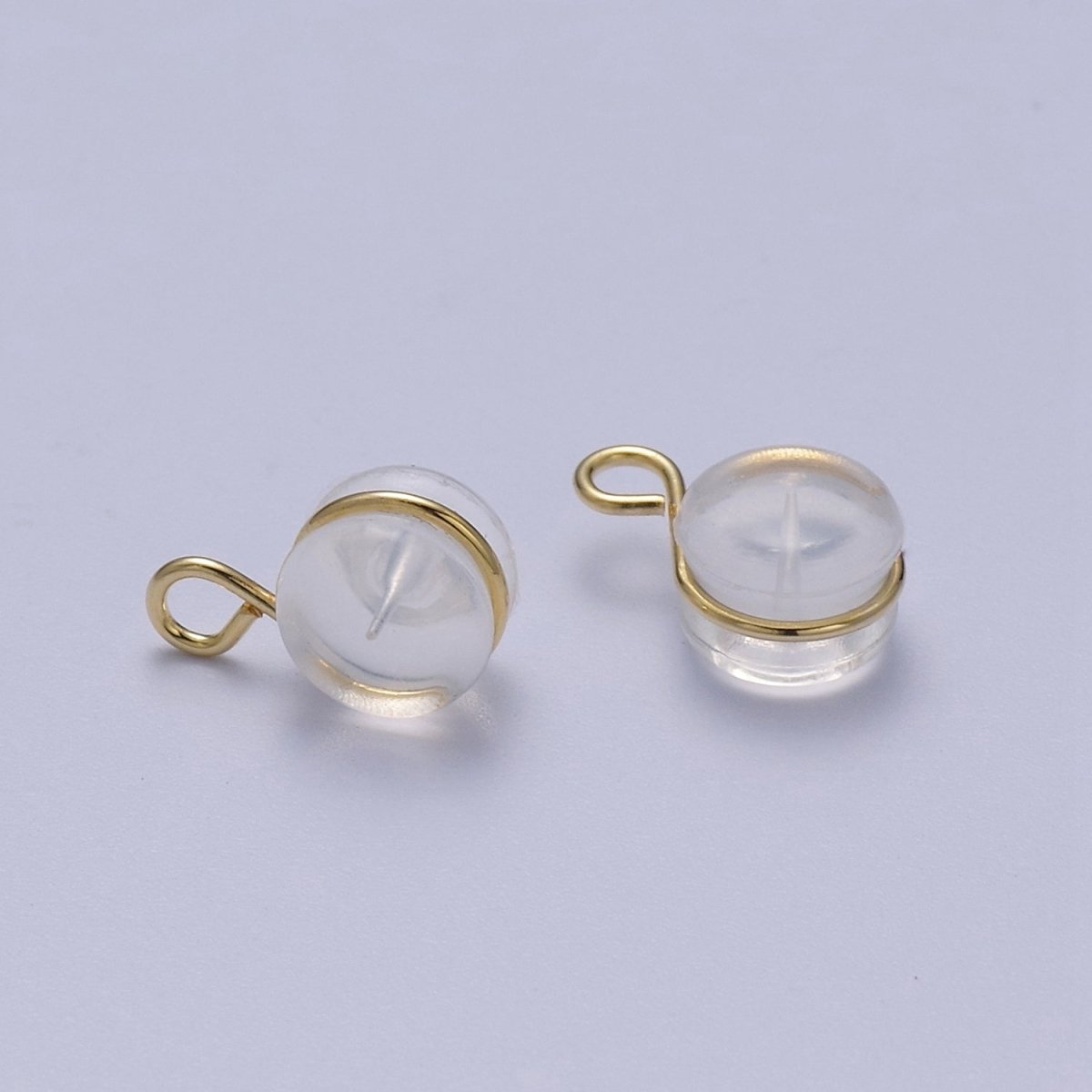 10 pair Soft Silicone Earring Backs for Studs Gold/Silver Rubber Earring Backs with Open Link Hypoallergenic Safety Plastic Earring Back for Jewelry Making K-312