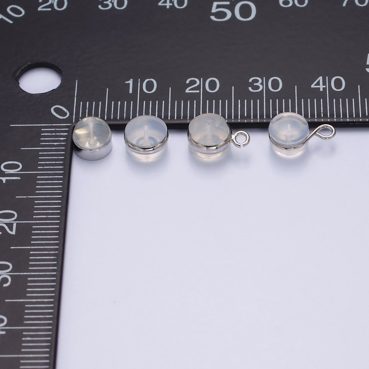10 pair Soft Silicone Earring Backs for Studs Silver Rubber Earring Backs with Open Link Hypoallergenic Safety Plastic Earring Back for Jewelry Making Z-425 Z-426 Z-427 Z-428
