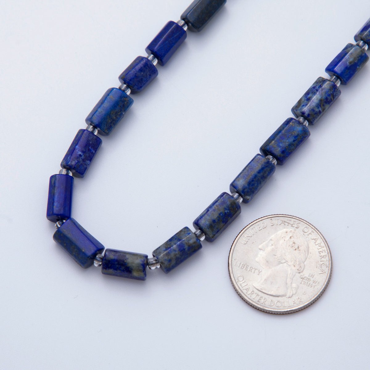 10.5mm Blue Lapis Lazuli Bead Natural Gemstone Cylinder Tube Strand Finding | WA - 1574 - DLUXCA