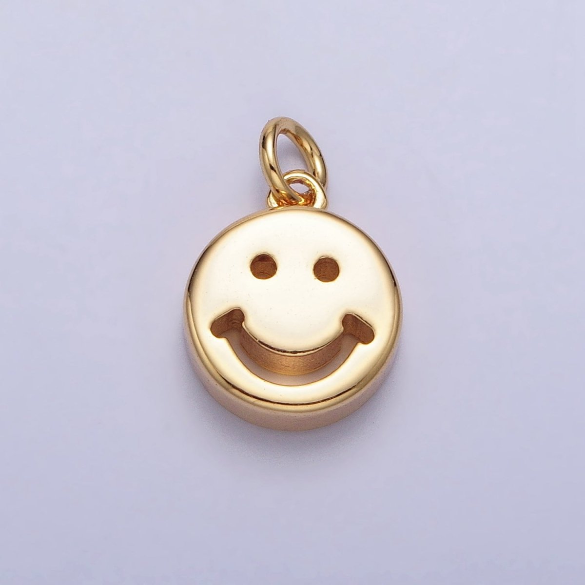 10.5mm Mini Smiley Face Emoji Round Add-On Charm in Gold & Silver | AC225 AC298