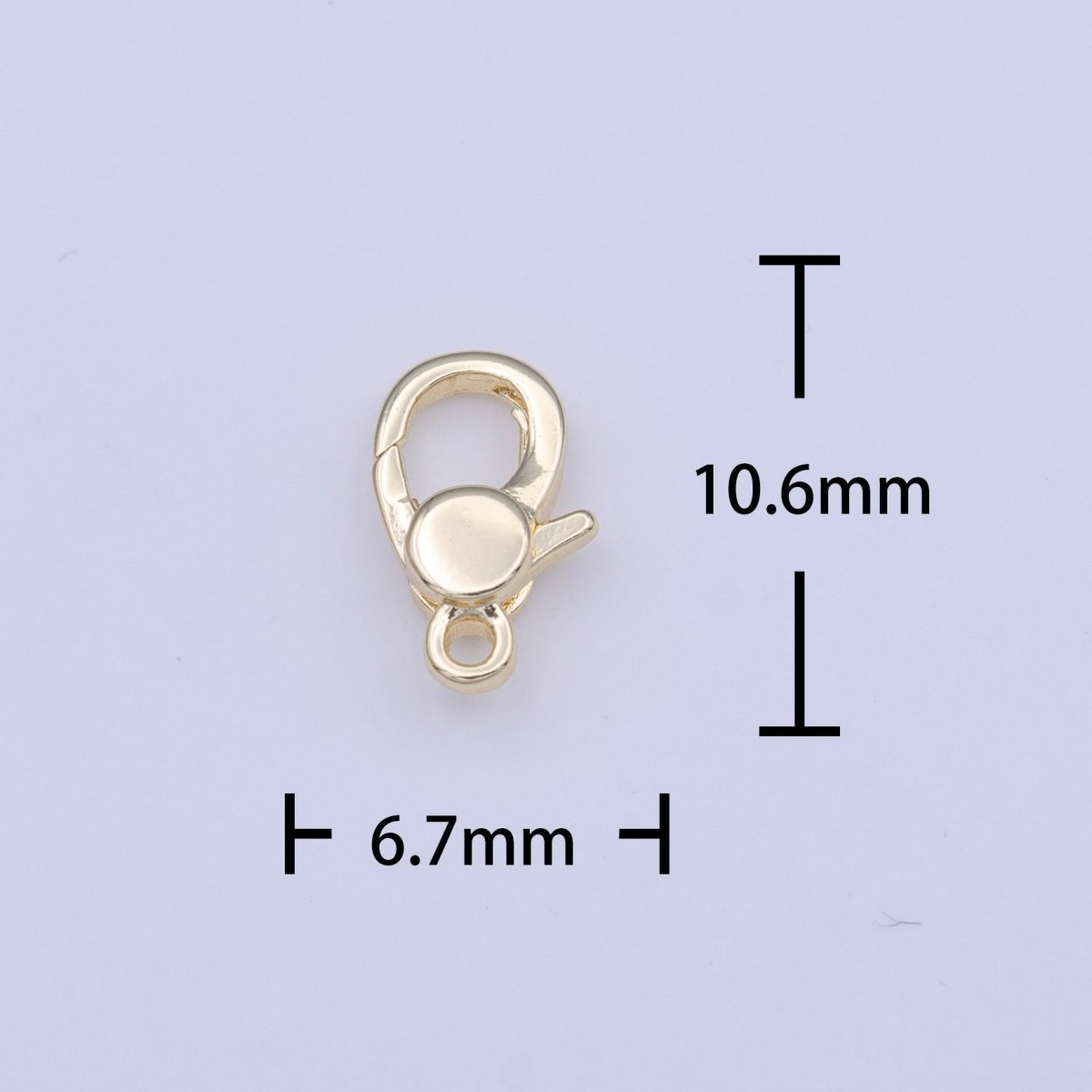 10.6mm Rounded Gold Lobster Clasps Closure Jewelry Making Supply | K-273 - DLUXCA