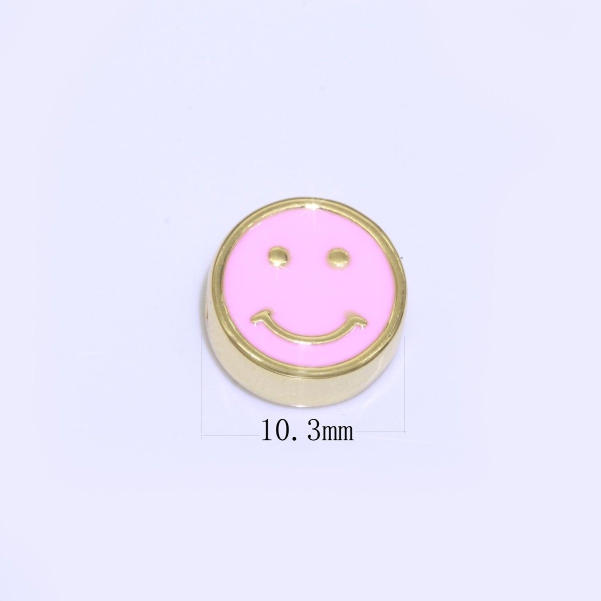 10mm Enamel Heart Smiley Face Bead, Emoji Bead, Happy Face, Gold Cute Spacer Bead, Necklace And Bracelet Making, Jewelry Supply B-609 B-610