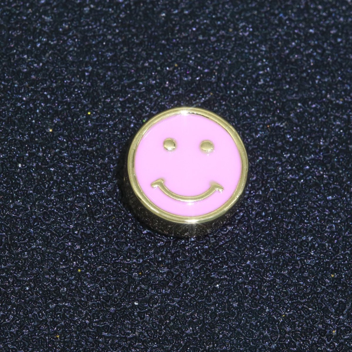 10mm Enamel Heart Smiley Face Bead, Emoji Bead, Happy Face, Gold Cute Spacer Bead, Necklace And Bracelet Making, Jewelry Supply B-609 B-610