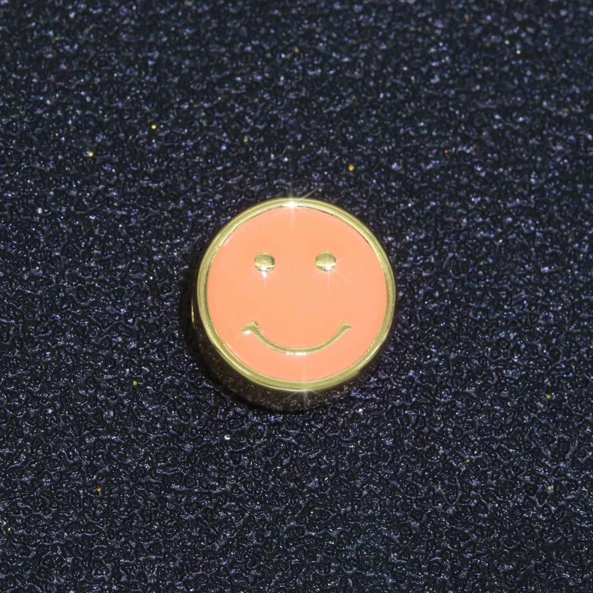 10mm Enamel Heart Smiley Face Bead, Emoji Bead, Happy Face, Gold Cute Spacer Bead, Necklace And Bracelet Making, Jewelry Supply B-609 B-610