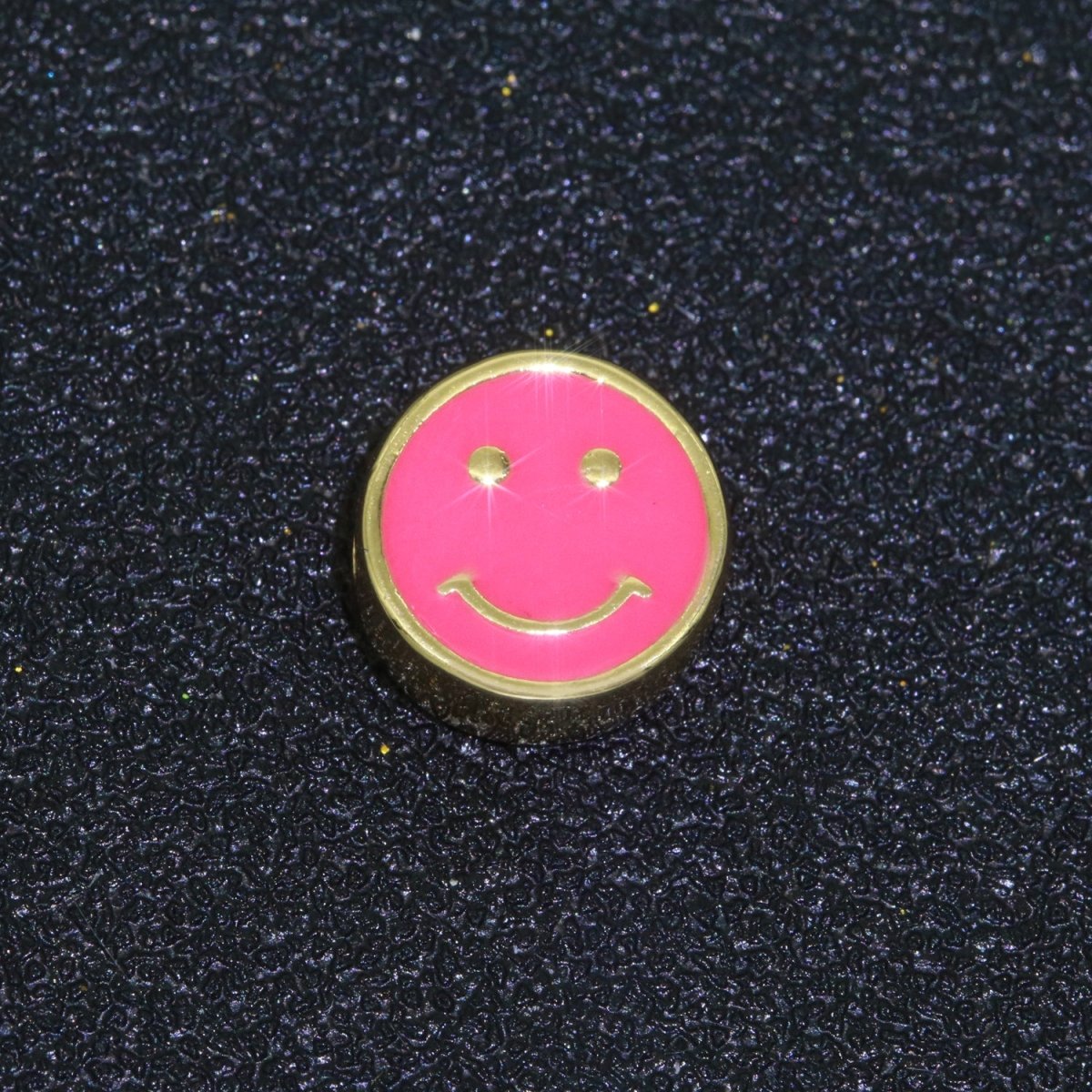 10mm Enamel Heart Smiley Face Bead, Emoji Bead, Happy Face, Gold Cute Spacer Bead, Necklace And Bracelet Making, Jewelry Supply B-609 B-610