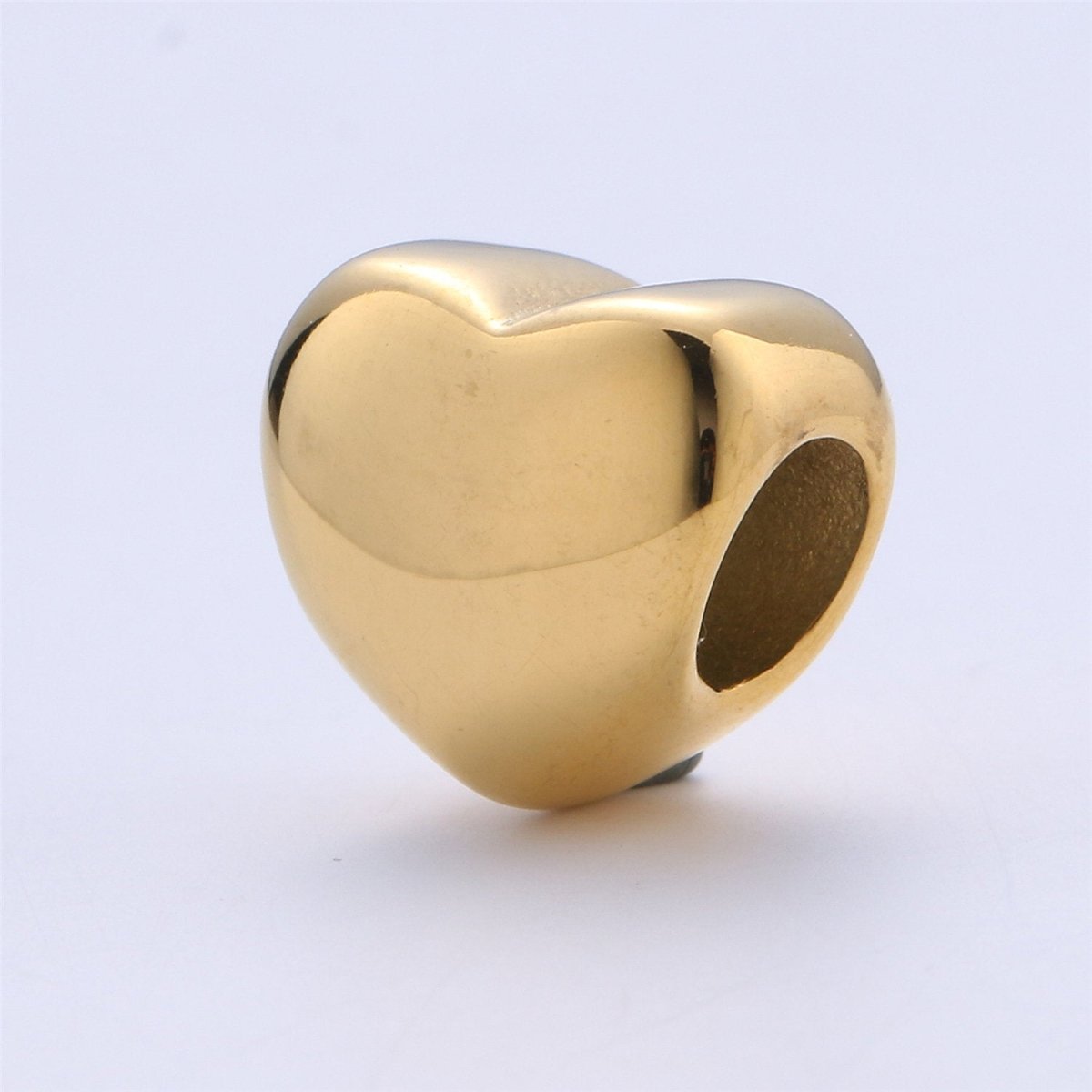 10mm Gold Filled Heart Beads, Bracelet Connector Charm Necklace Pendant, Bead, Spacer, Findings for Bracelet / Necklace Jewelry Making, B-442 - DLUXCA