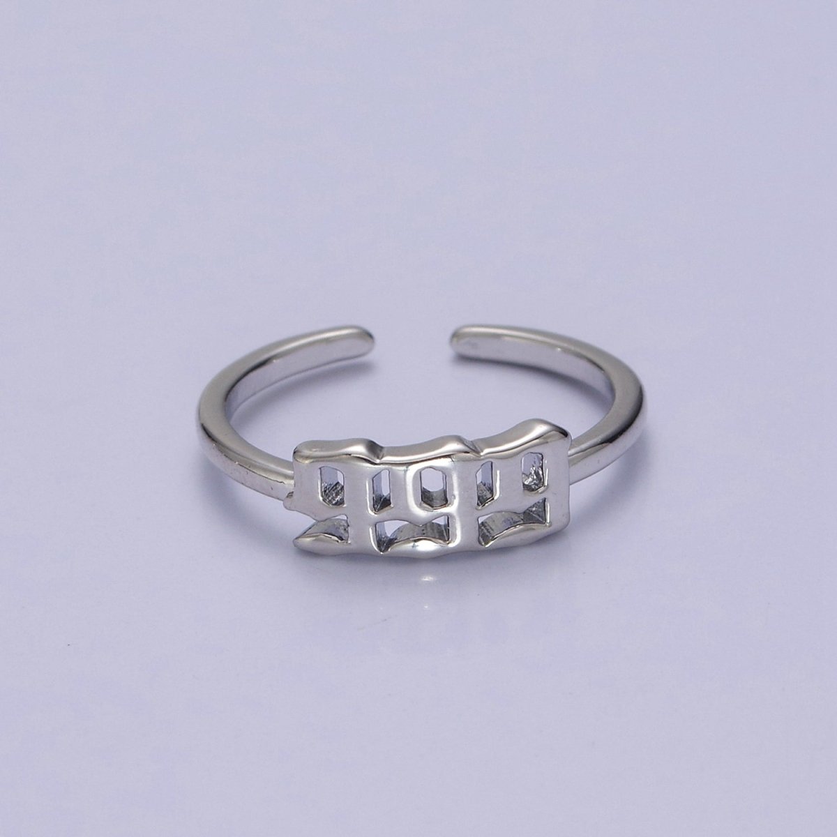 111 222 333 444 555 777 999 888 Angel Number Ring Silver Custom Jewelry Number Ring Open Adjustable Trend Ring O2047-O2055