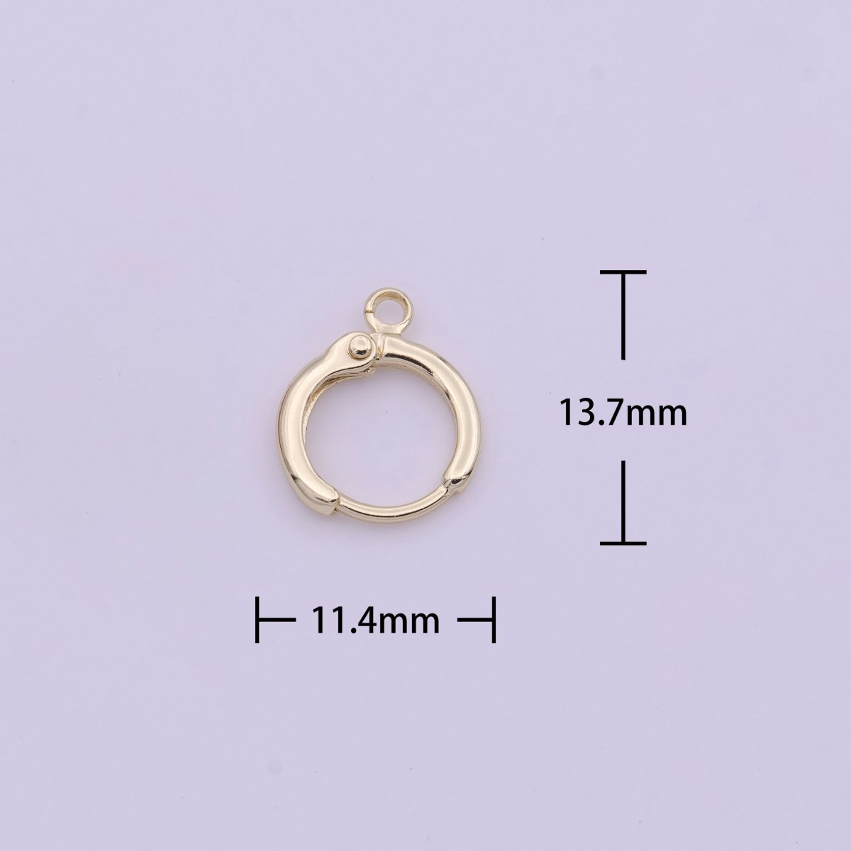 11.5mm Gold Open Loop Huggie Earring Supply | K-291 K-293