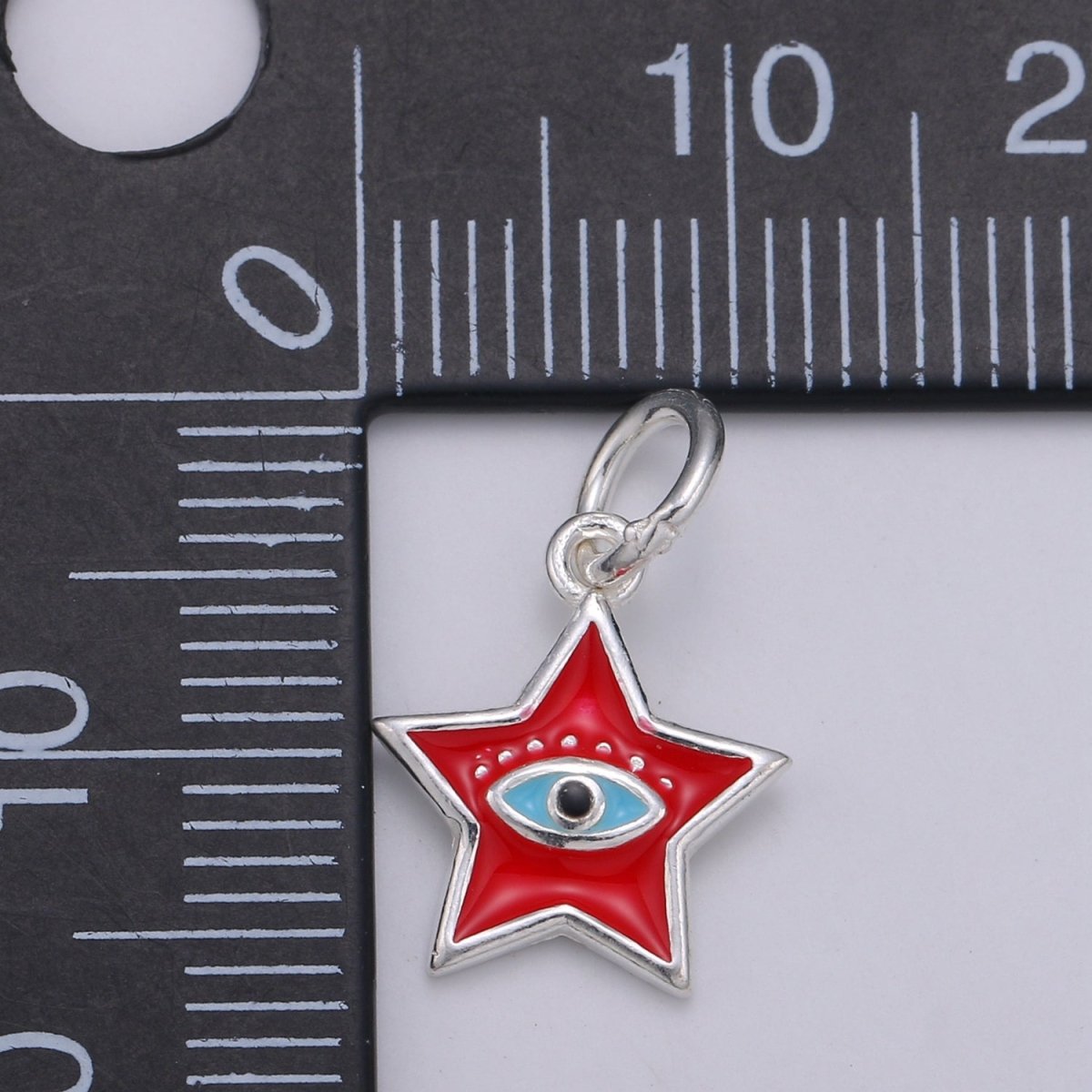 11mm Sterling Silver Star Charm - Sterling Silver Star Charm - Silver Celestial Charm - Star Pendant - Silver Evil Eye Pendant SL-023 SL-024