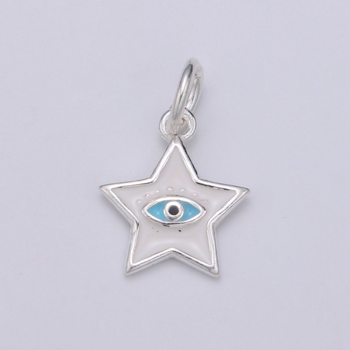 11mm Sterling Silver Star Charm - Sterling Silver Star Charm - Silver Celestial Charm - Star Pendant - Silver Evil Eye Pendant SL-023 SL-024