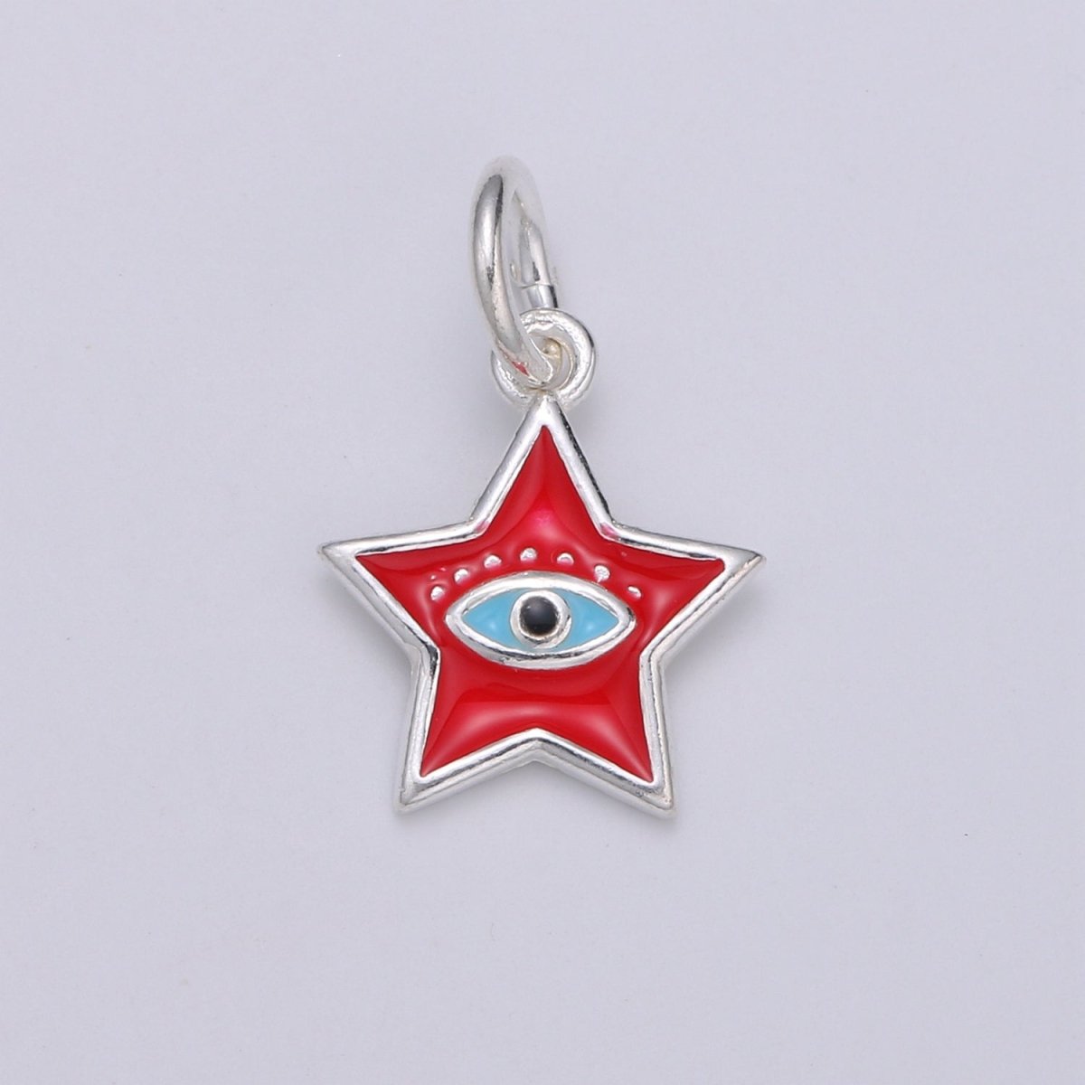 11mm Sterling Silver Star Charm - Sterling Silver Star Charm - Silver Celestial Charm - Star Pendant - Silver Evil Eye Pendant SL-023 SL-024