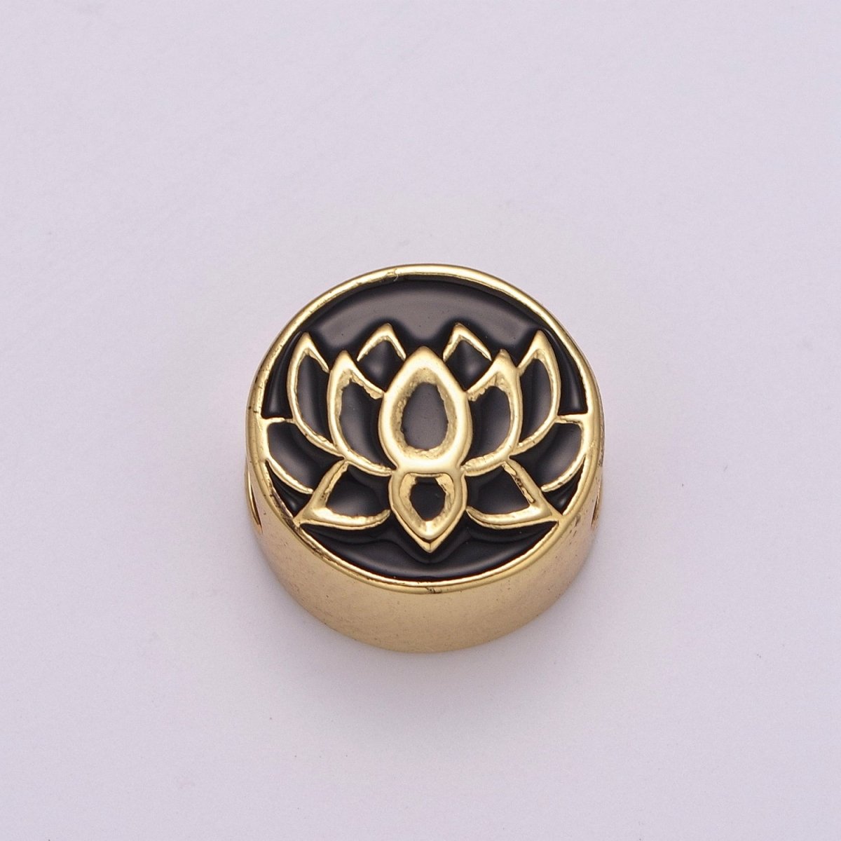 12mm Enamel Round Bead Design Bead Black White Gold Cute Spacer Bead Bracelet Supply Moon, Rose, Wing, Cross, Lotus, Skull, Unicorn, Butterfly, Dragon, Dog paw B-712 to B-749
