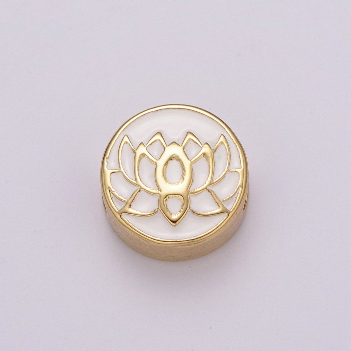 12mm Enamel Round Bead Design Bead Black White Gold Cute Spacer Bead Bracelet Supply Moon, Rose, Wing, Cross, Lotus, Skull, Unicorn, Butterfly, Dragon, Dog paw B-712 to B-749
