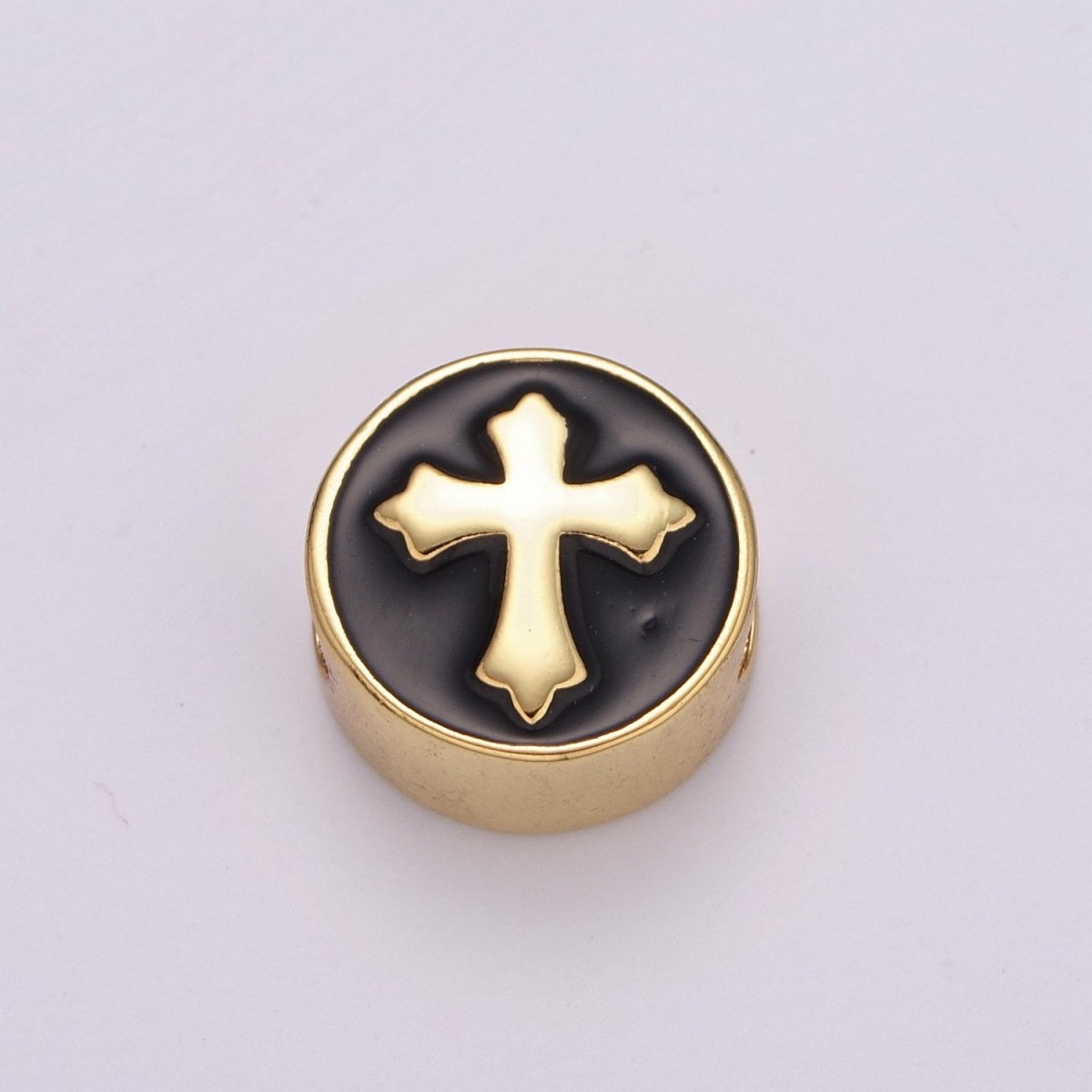 12mm Enamel Round Bead Design Bead Black White Gold Cute Spacer Bead Bracelet Supply Moon, Rose, Wing, Cross, Lotus, Skull, Unicorn, Butterfly, Dragon, Dog paw B-712 to B-749