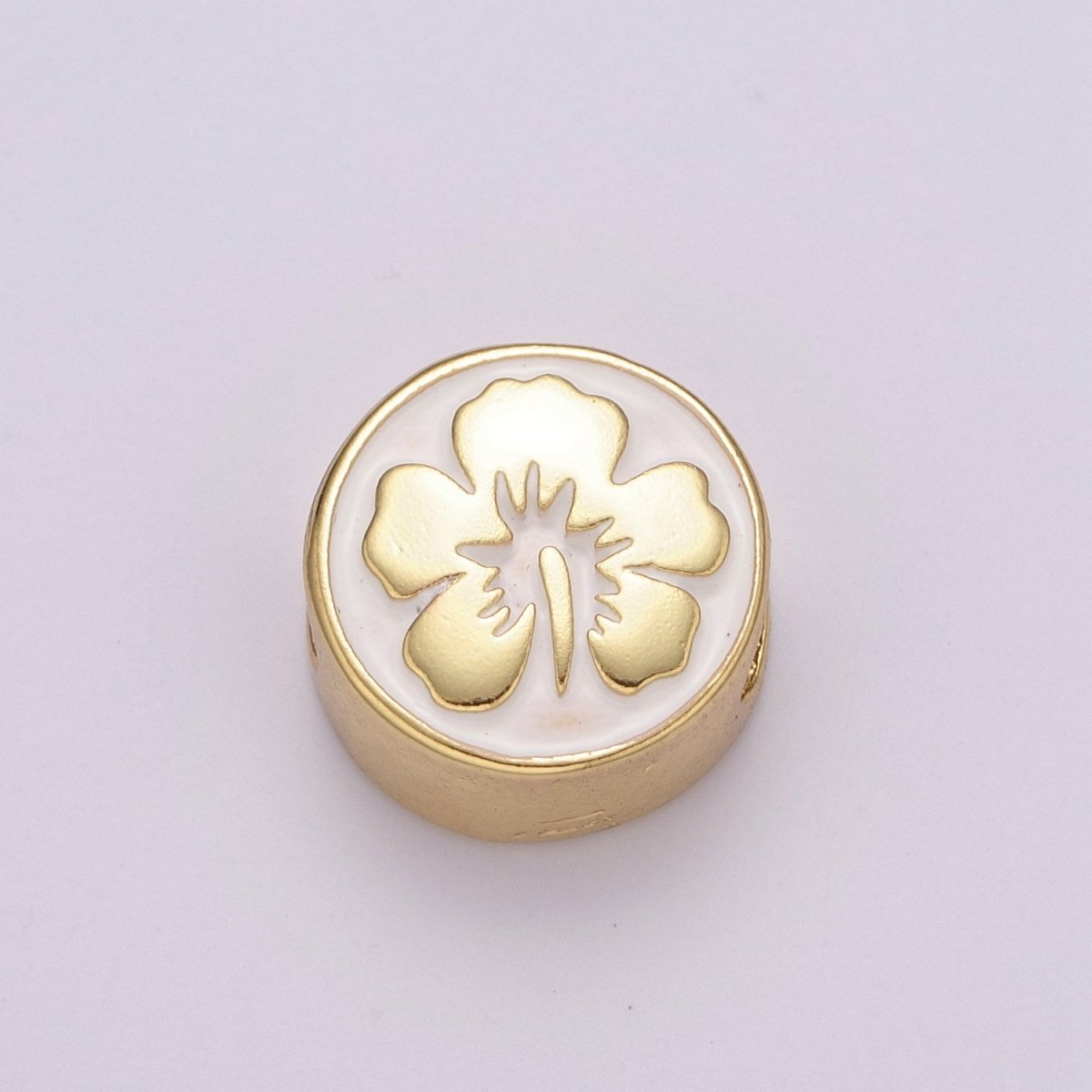 12mm Enamel Round Bead Design Bead Black White Gold Cute Spacer Bead Bracelet Supply Moon, Rose, Wing, Cross, Lotus, Skull, Unicorn, Butterfly, Dragon, Dog paw B-712 to B-749