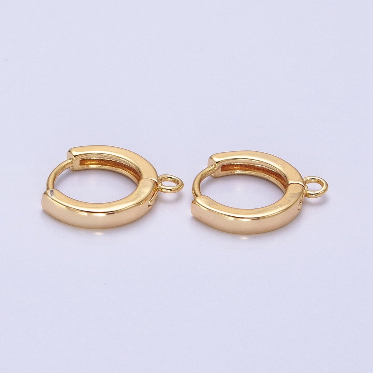 12mm Round Huggie Open Loop Earrings Supply in Gold & Silver | Z-288 Z-289