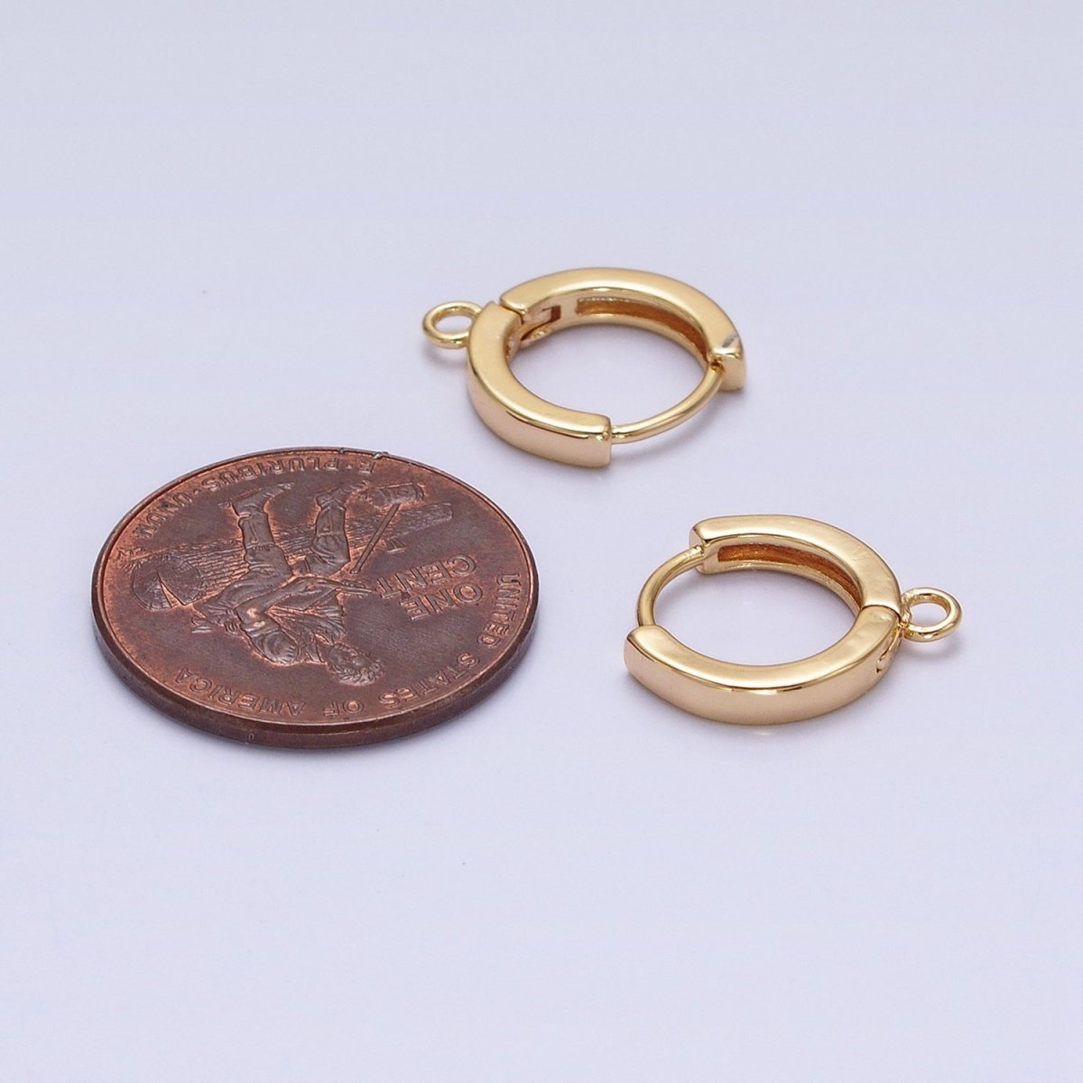 12mm Round Huggie Open Loop Earrings Supply in Gold & Silver | Z-288 Z-289