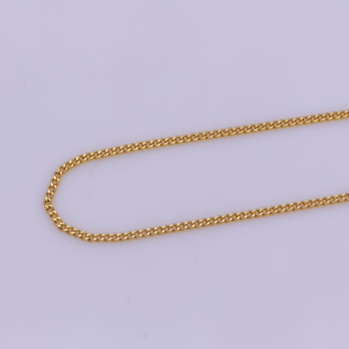 1.2mm Yellow Gold Cuban Link Chain Necklace - Miami Cuban Curb Links Men Women Chain Necklace | WA-386 Clearance Pricing