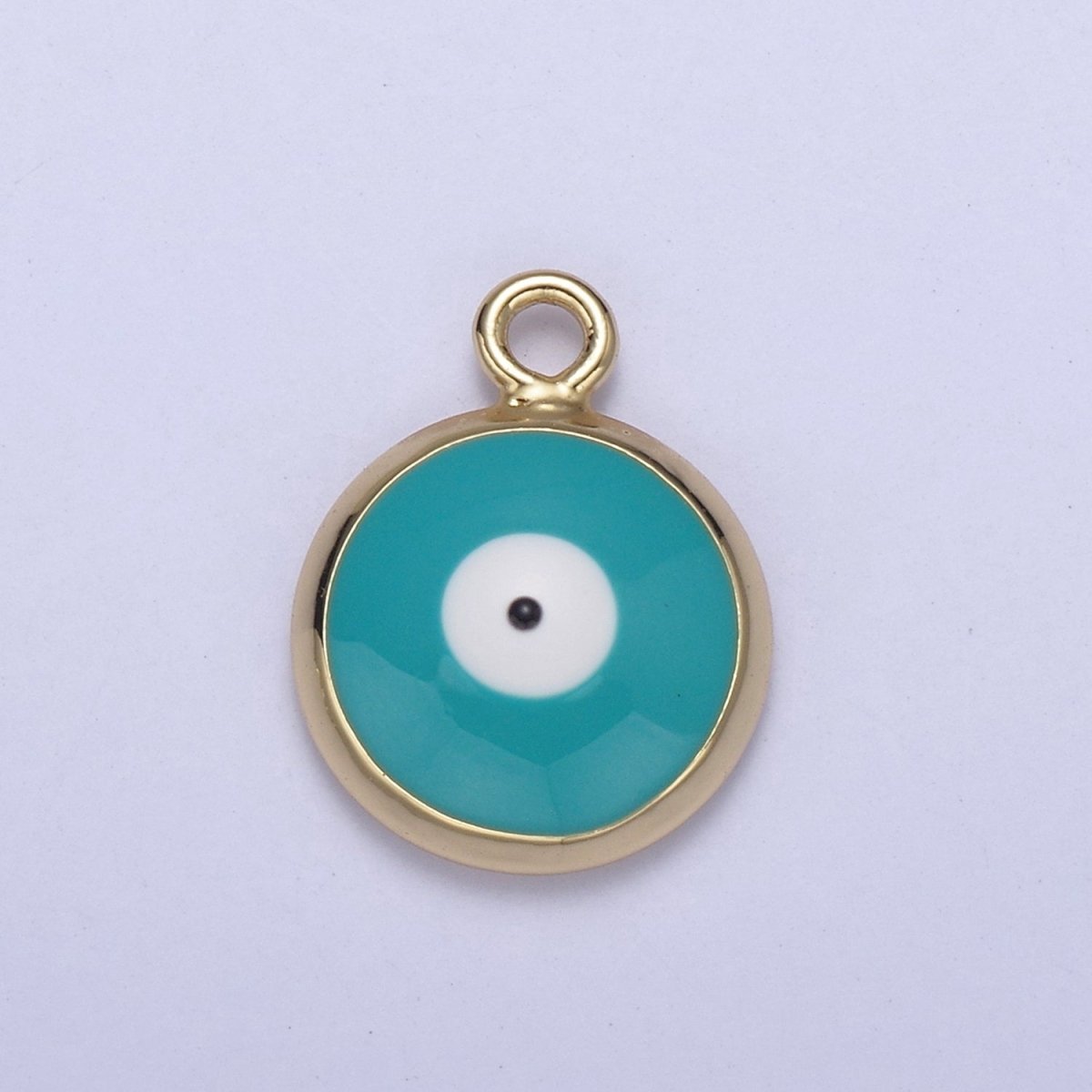 13.2x10mm Gold Enamel Evil Eyes Charm, Mini Round Evil Eye Charm, Pendants for Necklace, Bracelet Earring Anklet Component N-930 - N-935