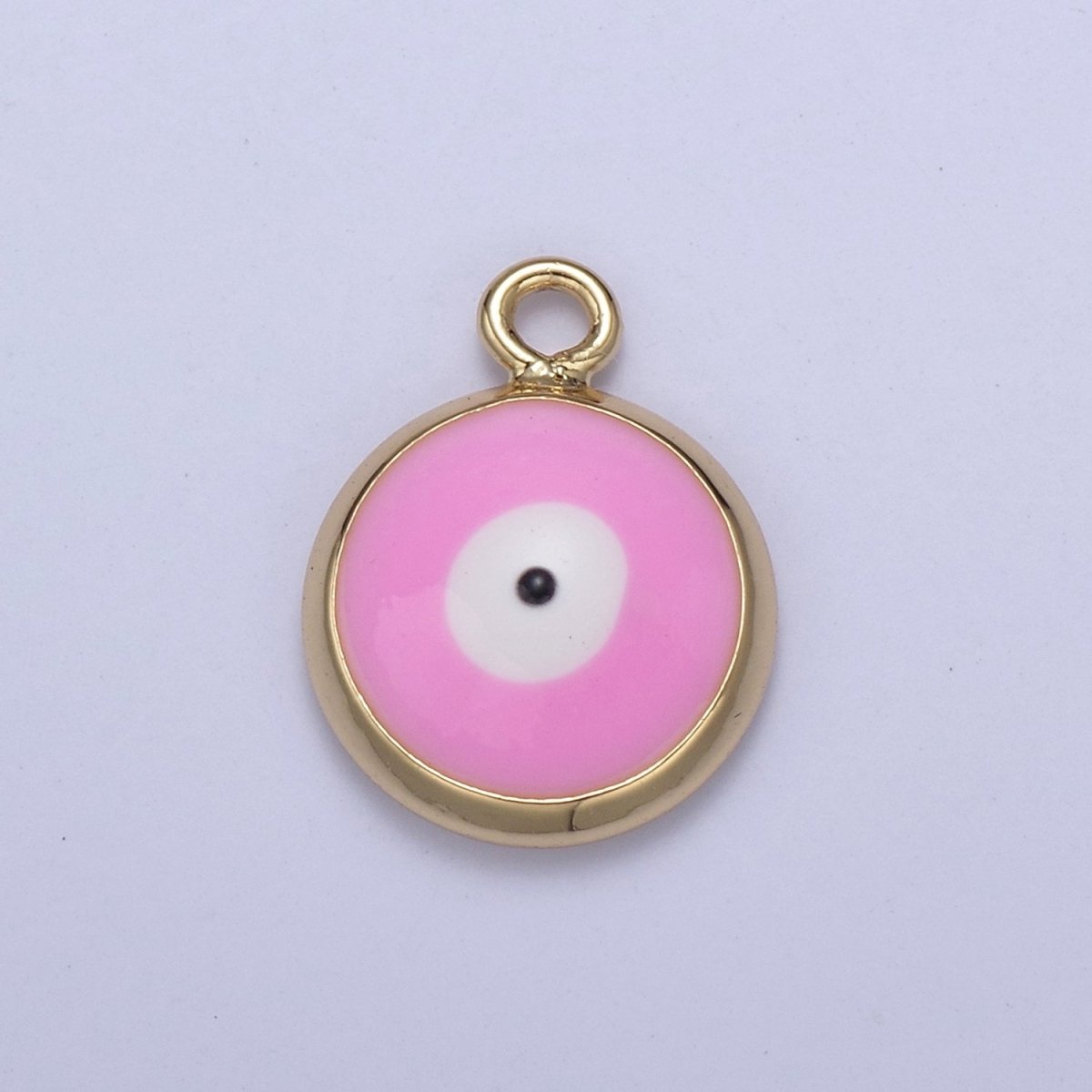 13.2x10mm Gold Enamel Evil Eyes Charm, Mini Round Evil Eye Charm, Pendants for Necklace, Bracelet Earring Anklet Component N-930 - N-935