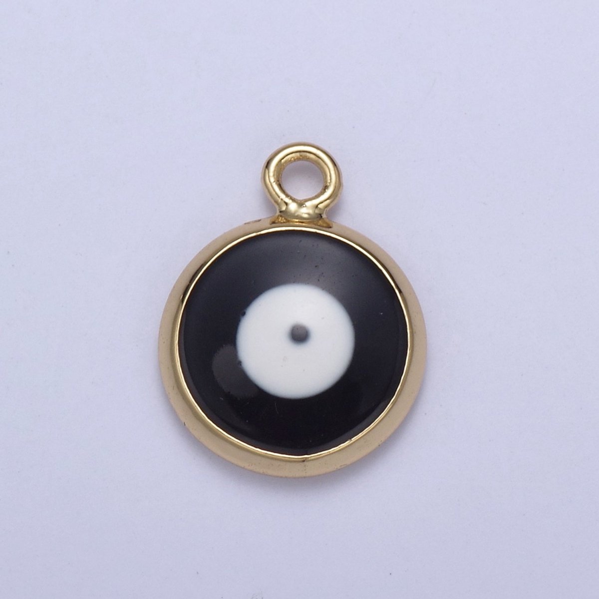13.2x10mm Gold Enamel Evil Eyes Charm, Mini Round Evil Eye Charm, Pendants for Necklace, Bracelet Earring Anklet Component N-930 - N-935