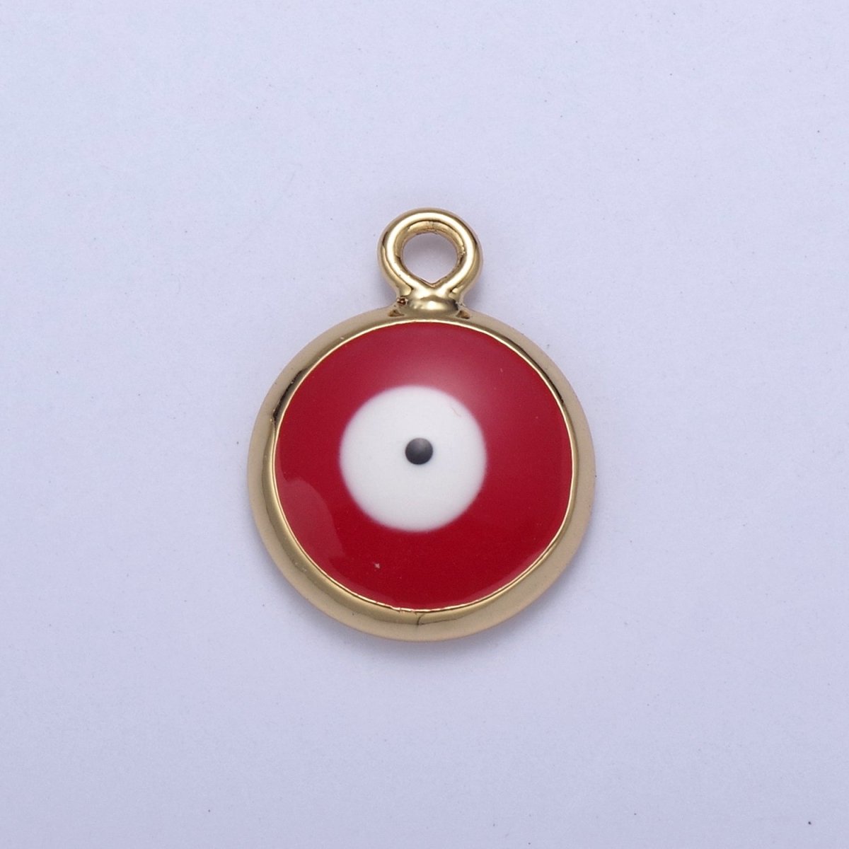 13.2x10mm Gold Enamel Evil Eyes Charm, Mini Round Evil Eye Charm, Pendants for Necklace, Bracelet Earring Anklet Component N-930 - N-935