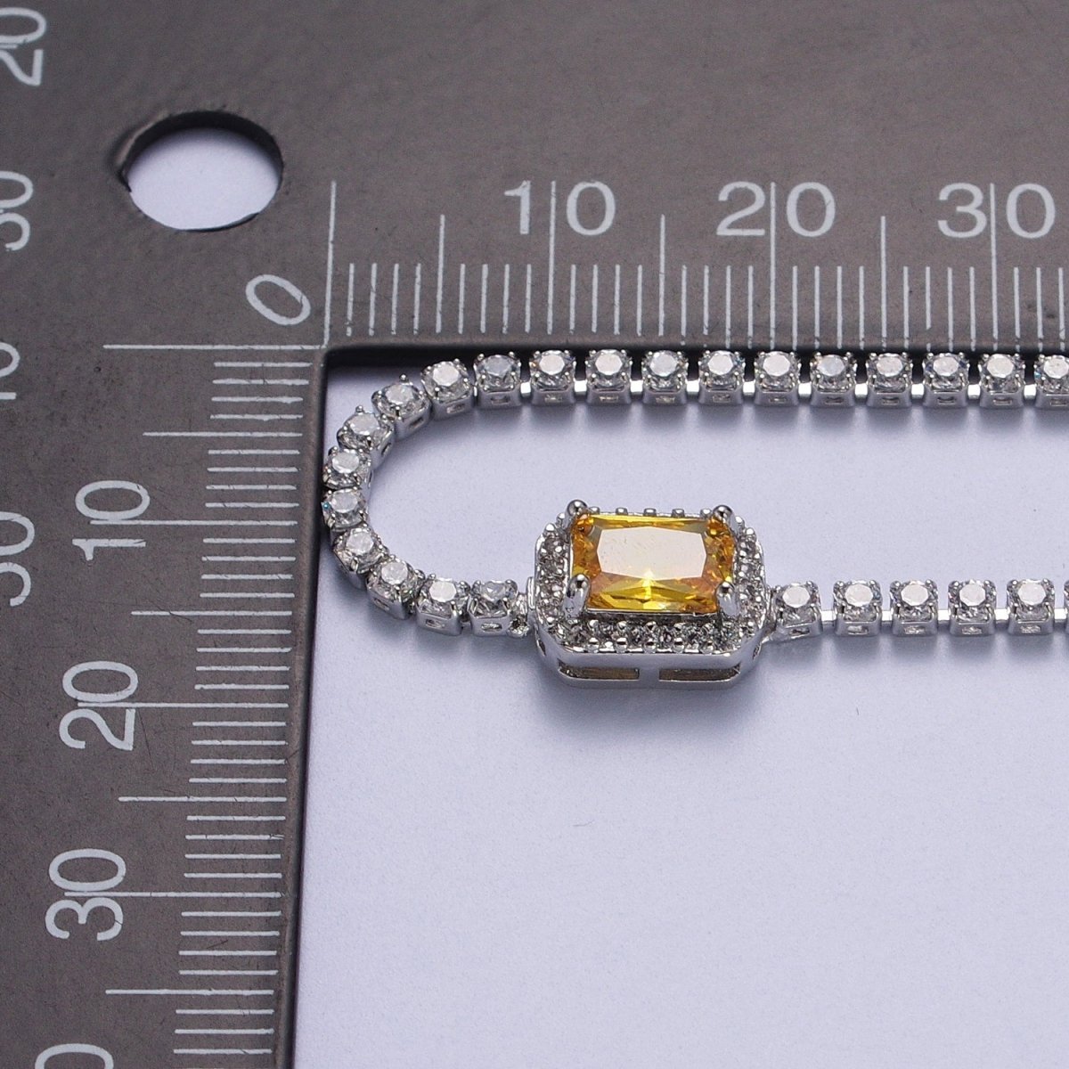 14 Inch Red, Green, Yellow Micro Paved Baguette Cubic Zirconia Tennis Chain Choker Necklace | WA-1190 WA-1191 WA-1192 Clearance Pricing