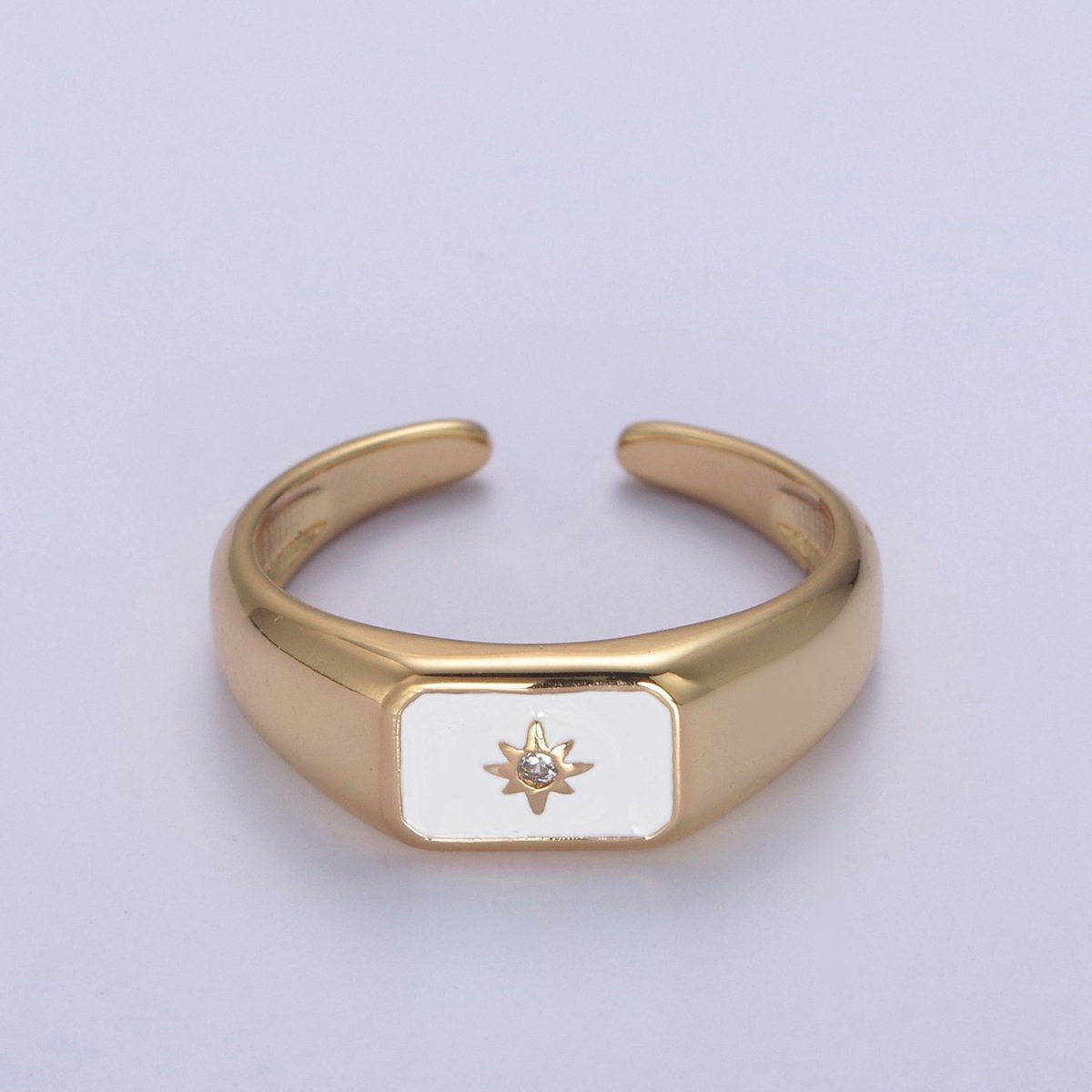 148K Gold Filled Sun Ring, CZ Micro Pave Sun Celestial Enamel Ring Open Adjustable Ring,Ladies Ring,Gift for Her U-510 ~ U-513