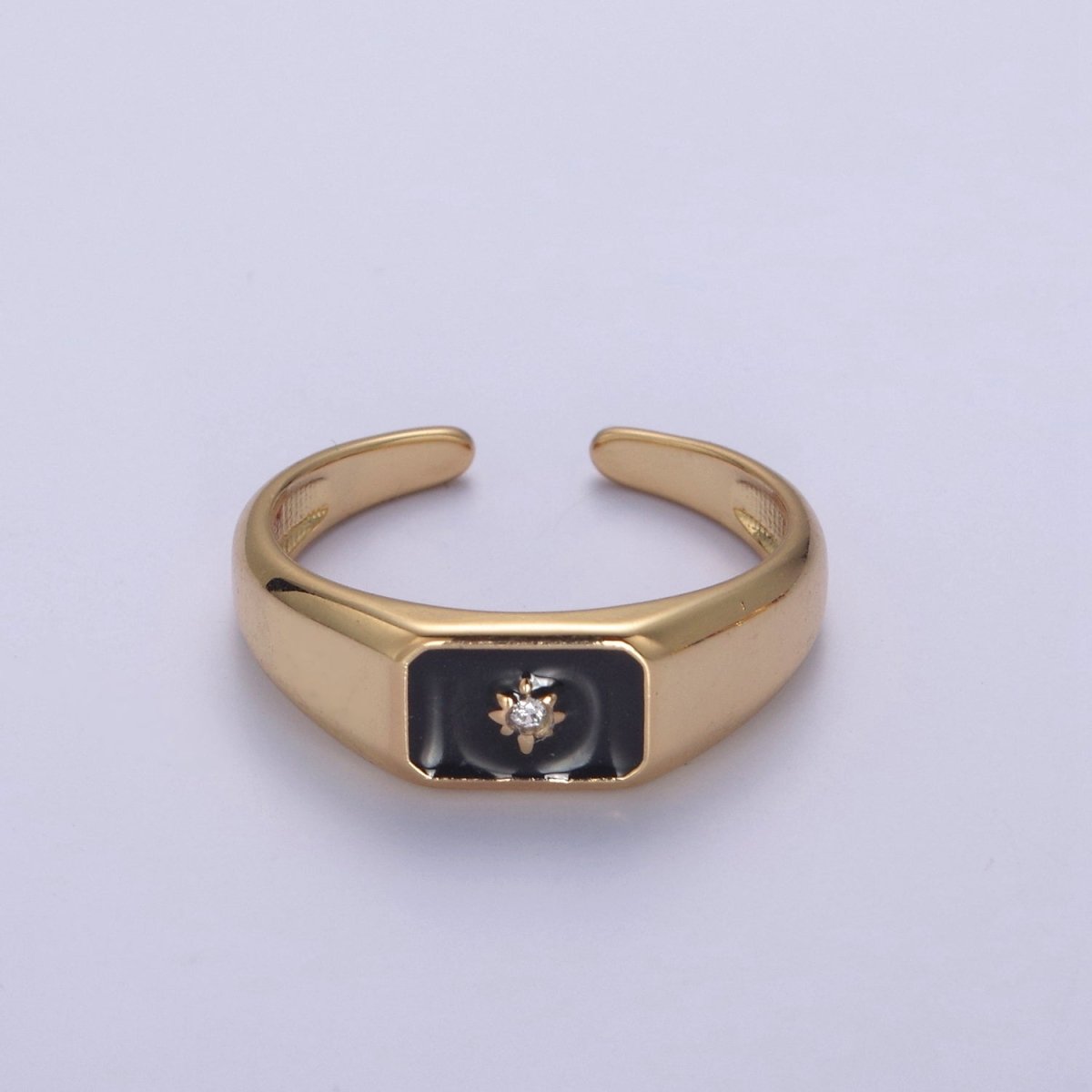 148K Gold Filled Sun Ring, CZ Micro Pave Sun Celestial Enamel Ring Open Adjustable Ring,Ladies Ring,Gift for Her U-510 ~ U-513