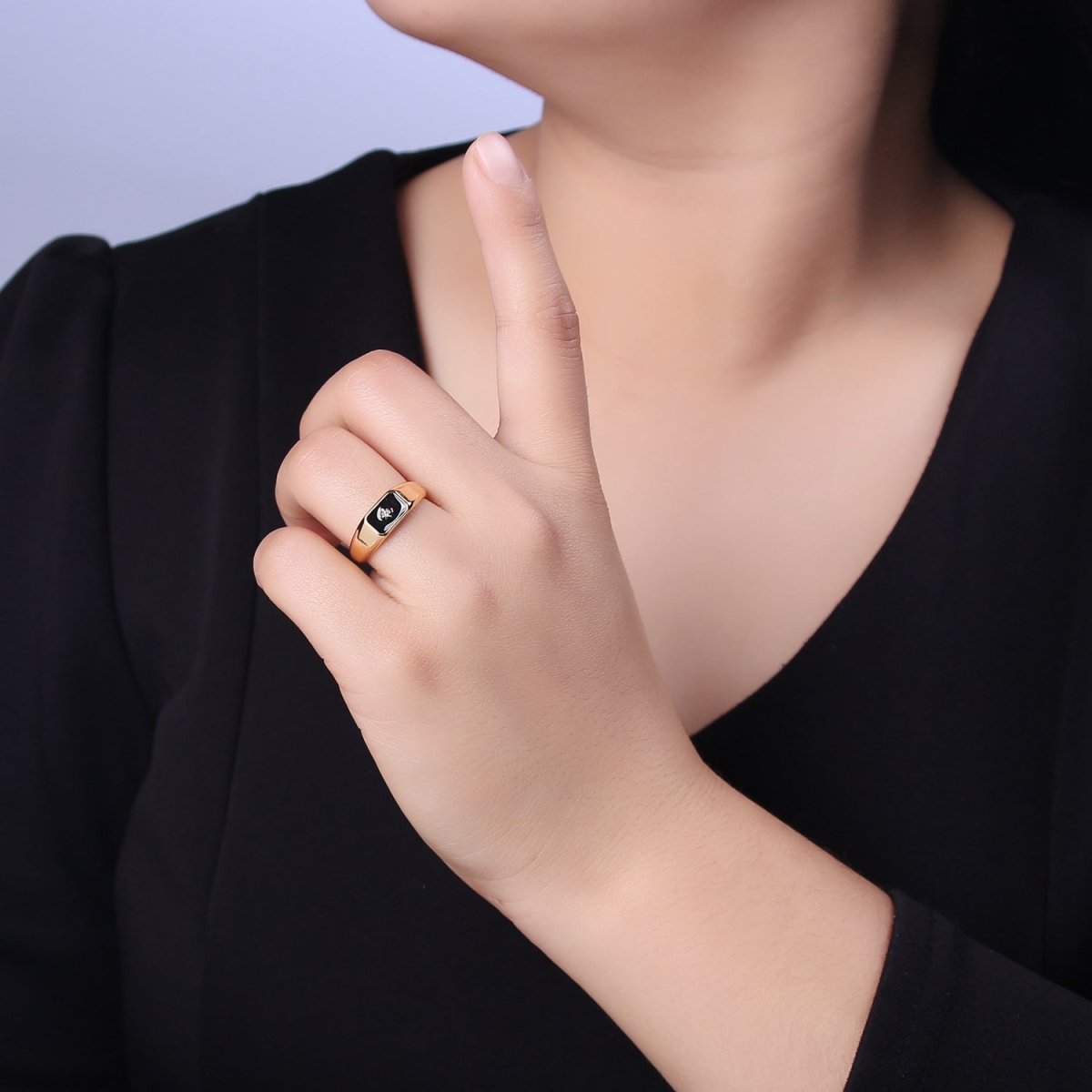 148K Gold Filled Sun Ring, CZ Micro Pave Sun Celestial Enamel Ring Open Adjustable Ring,Ladies Ring,Gift for Her U-510 ~ U-513