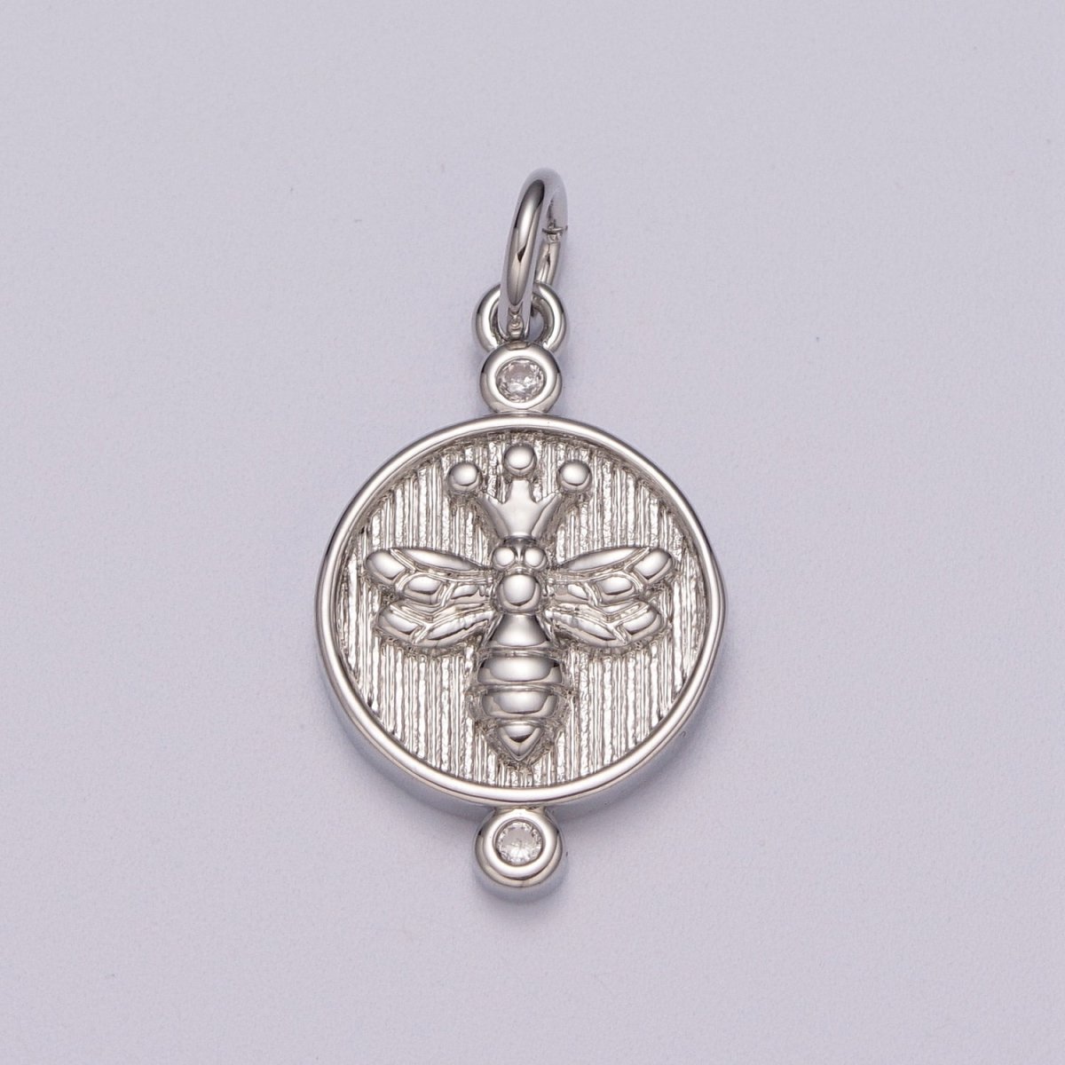 14k Dainty Gold Filled Embossment Bee On Round Coin Charms, Dainty Charms, Gold Bee Pendant, Round Necklace Charms, M-900-M-901
