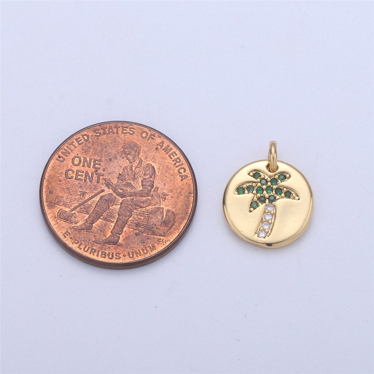 14k Gold fill Hamsa Hand, Evil Eye Coin Charm Diamond CZ 11mm Blue CZ Drop Charm Cubic Protector Pendant Tiny Lucky Dainty Necklace Bracelet C-837 C-838