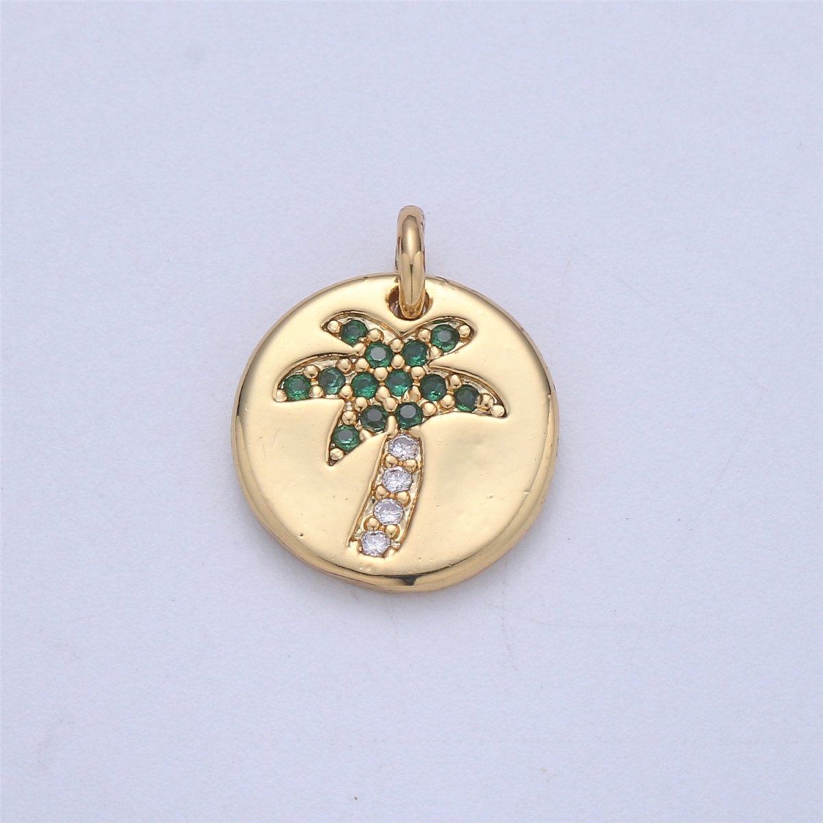 14k Gold fill Hamsa Hand, Evil Eye Coin Charm Diamond CZ 11mm Blue CZ Drop Charm Cubic Protector Pendant Tiny Lucky Dainty Necklace Bracelet C-837 C-838