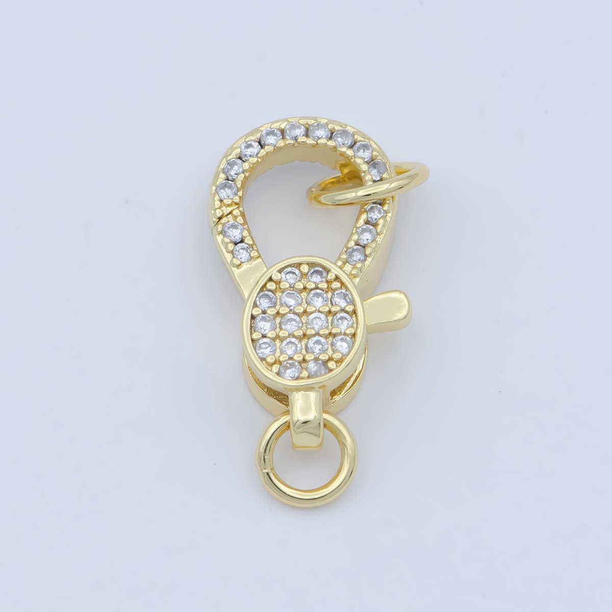14k Gold Fill Oval clasp for Bracelet Necklace Buckle Micro paved , CZ Cubic Lobster Clasp Fastener for Beading supplies Component L-407 L-408