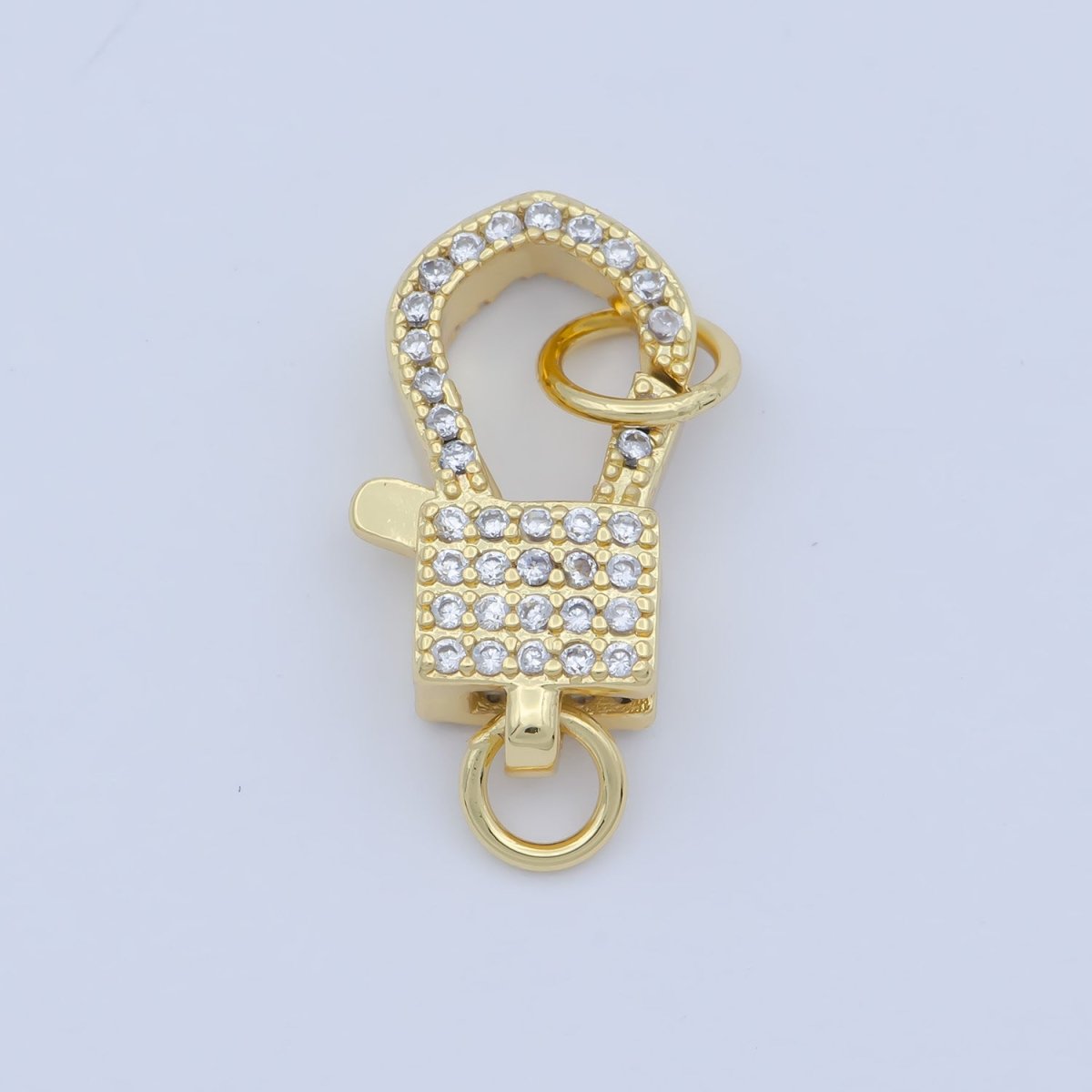 14k Gold Fill Square clasp for Bracelet Necklace Buckle Micro paved , CZ Cubic Lobster Clasp Fastener for Beading supplies Component L-405 L-406