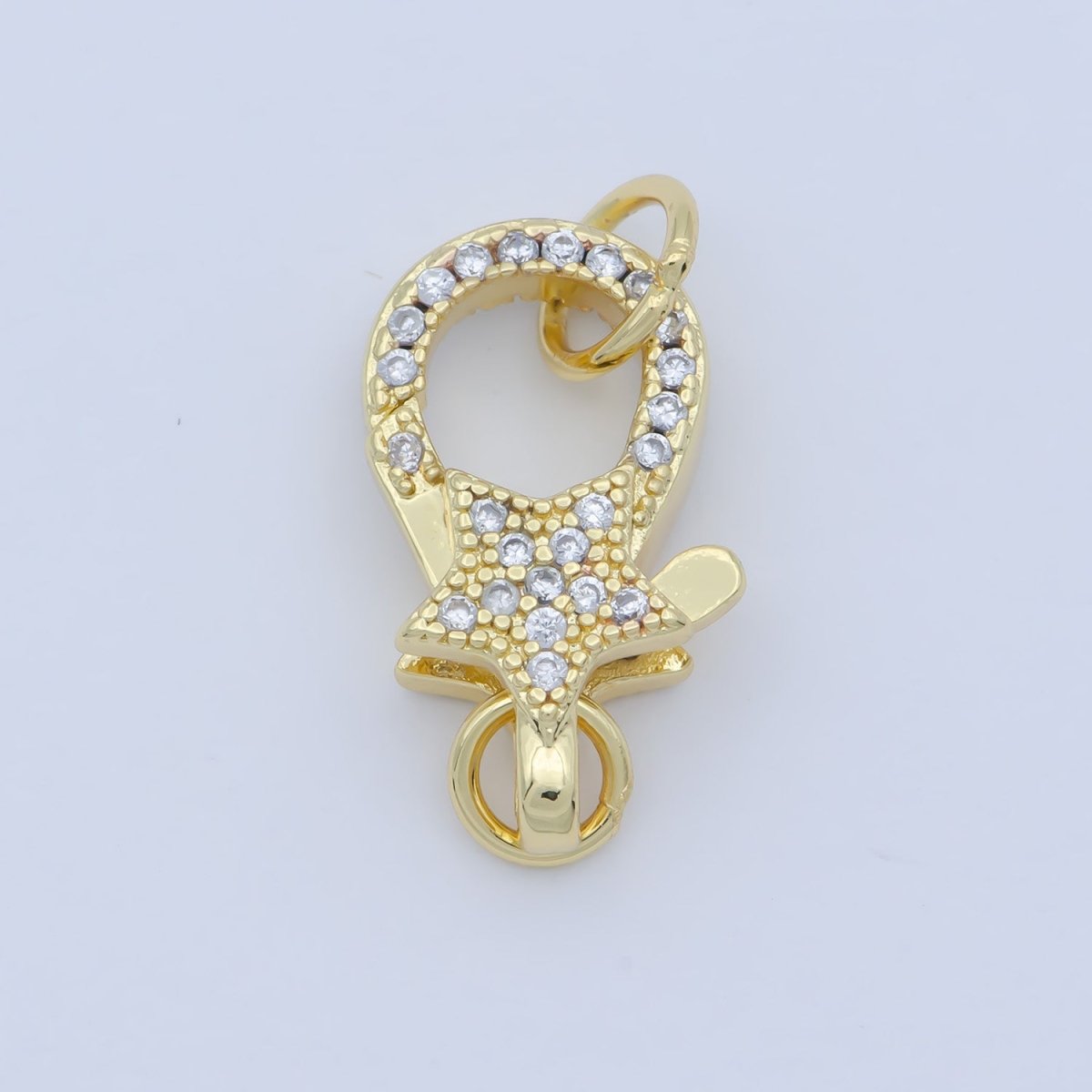 14k Gold Fill Star clasp for Bracelet Necklace Buckle Micro paved , CZ Cubic Lobster Clasp Fastener for Beading supplies Component L-403 L-404