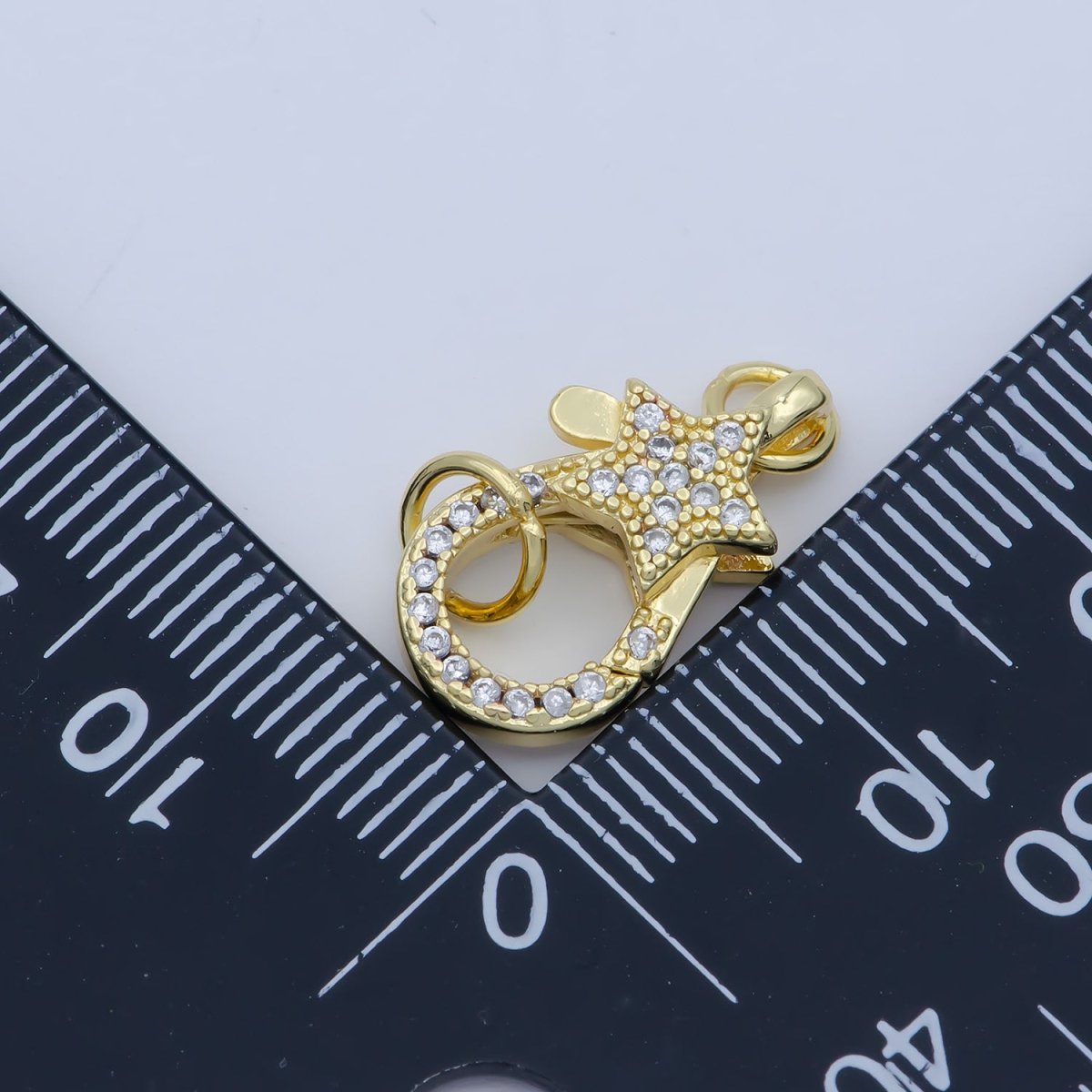 14k Gold Fill Star clasp for Bracelet Necklace Buckle Micro paved , CZ Cubic Lobster Clasp Fastener for Beading supplies Component L-403 L-404