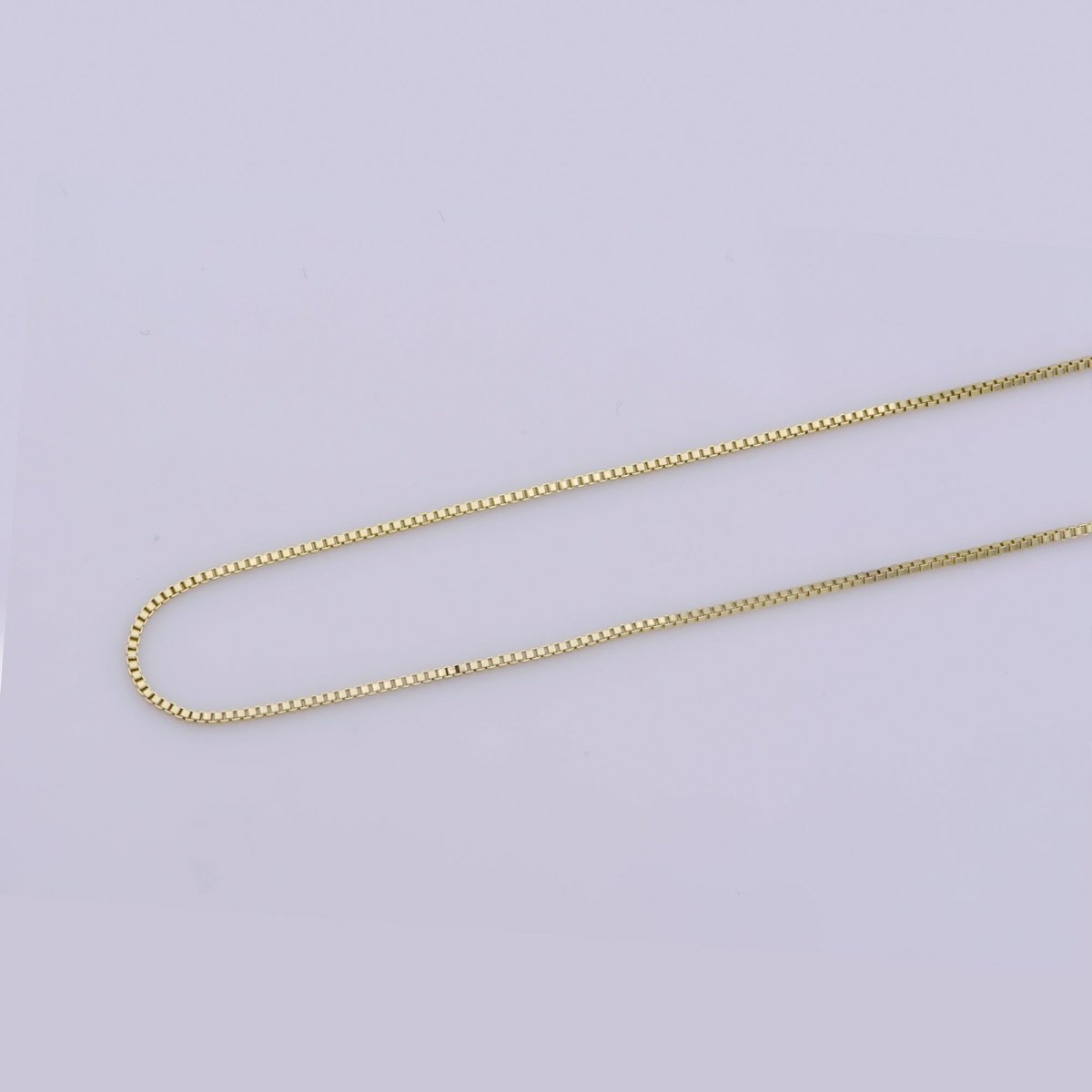 14K Gold Filled 0.8mm Box Chain 17 Inch Layering Necklace w. Hamsa Hand Charm | WA-281 Clearance Pricing - DLUXCA