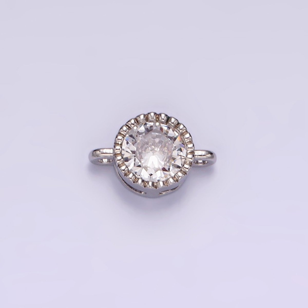 14K Gold Filled 10mm Clear CZ Round Connector in Gold & Silver | G898 G899