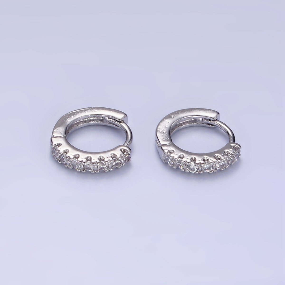 14K Gold Filled 10mm Clear Micro Paved CZ Cartilage Huggie Earrings | AE908