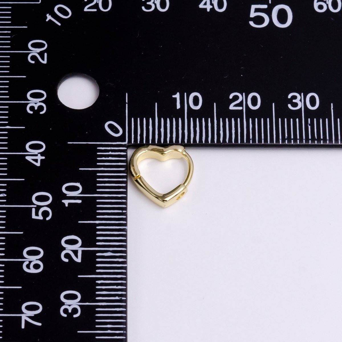 14K Gold Filled 10mm Heart Huggie Cartilage Earrings | Y-932 - DLUXCA