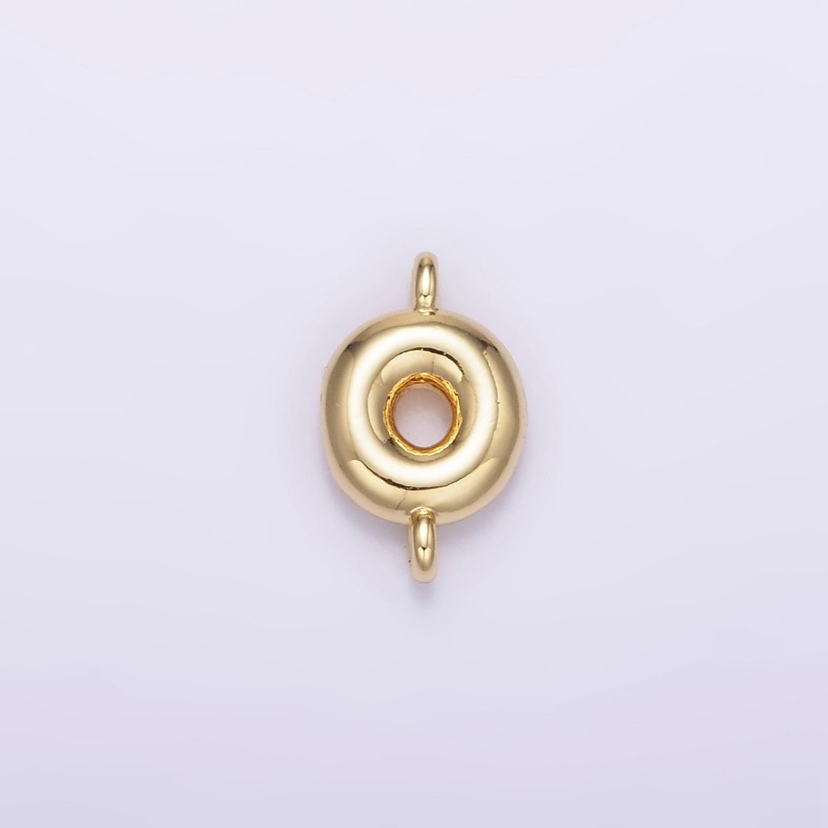 14K Gold Filled 10mm Initial Letter Chubby Balloon Mini Connector | A1539 - A1551