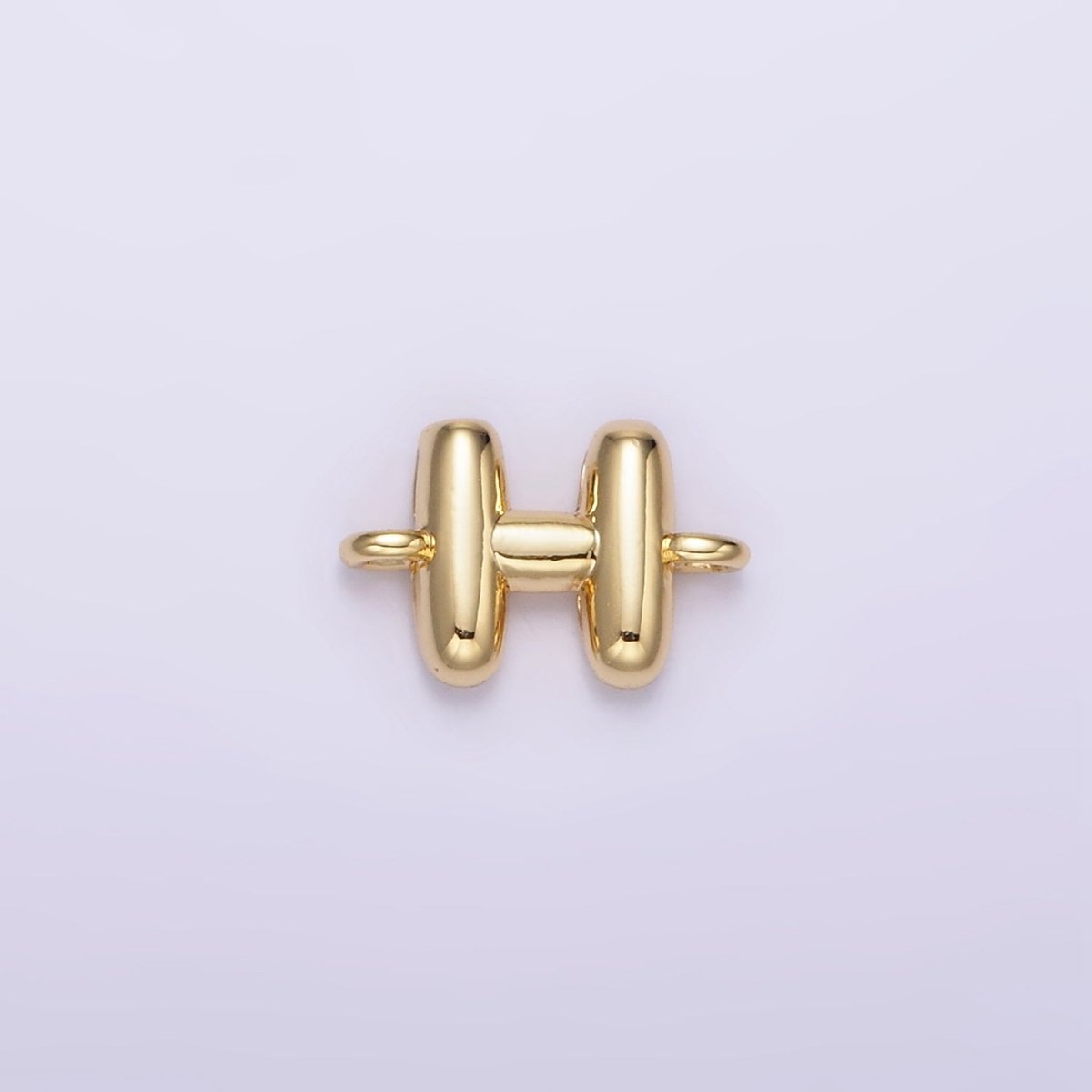 14K Gold Filled 10mm Initial Letter Chubby Balloon Mini Connector | A1539 - A1551