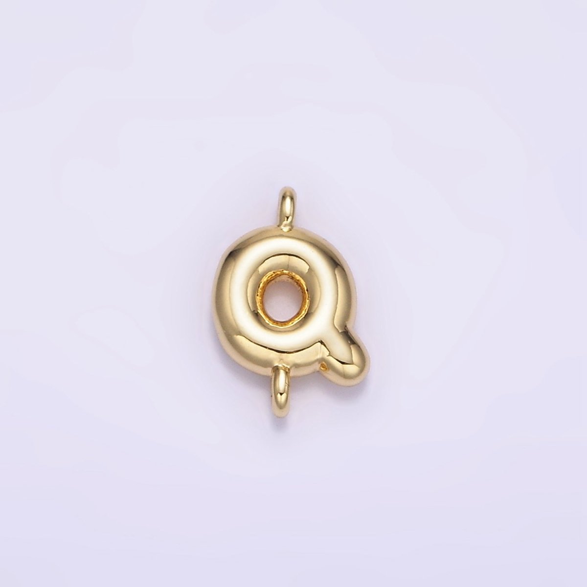 14K Gold Filled 10mm Initial Letter Chubby Balloon Mini Connector | A1539 - A1551
